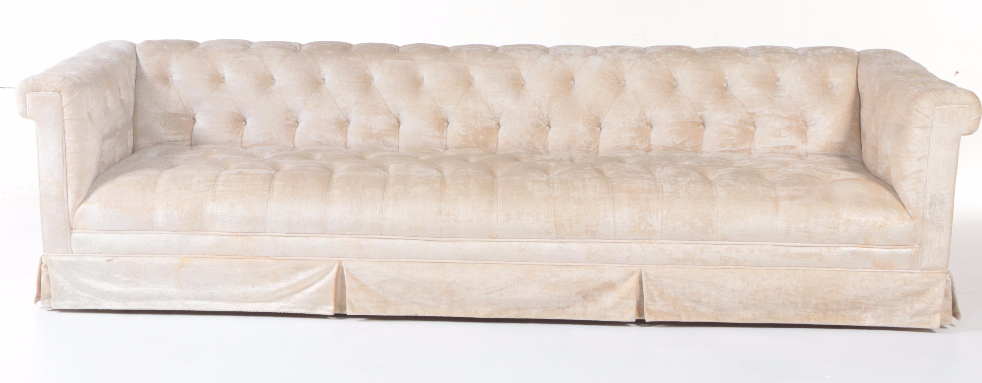 Custom-Upholstered Chesterfield Sofa, Mid to Late 20th Century