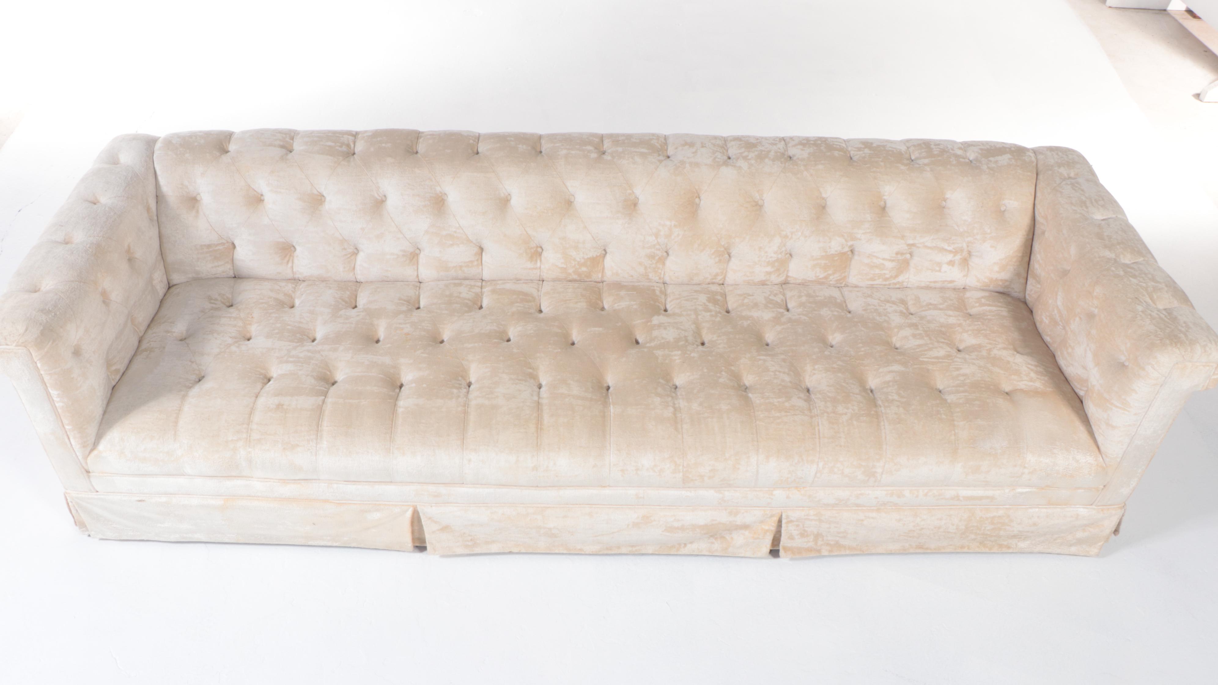 Custom-Upholstered Chesterfield Sofa, Mid to Late 20th Century