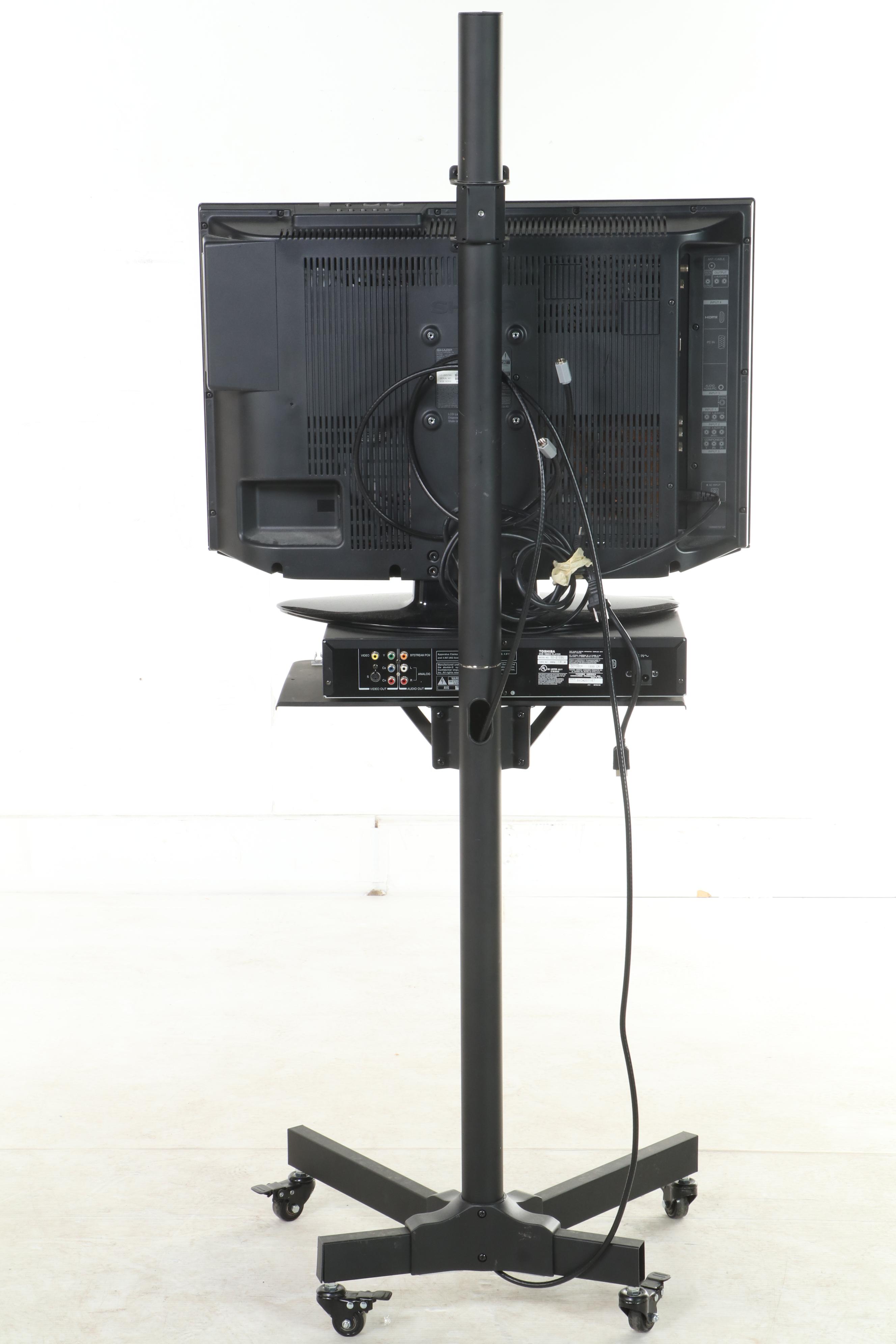 Sharp LCD TV/DVD Combo, Toshiba DVD Player, Mount Factory Cart and More