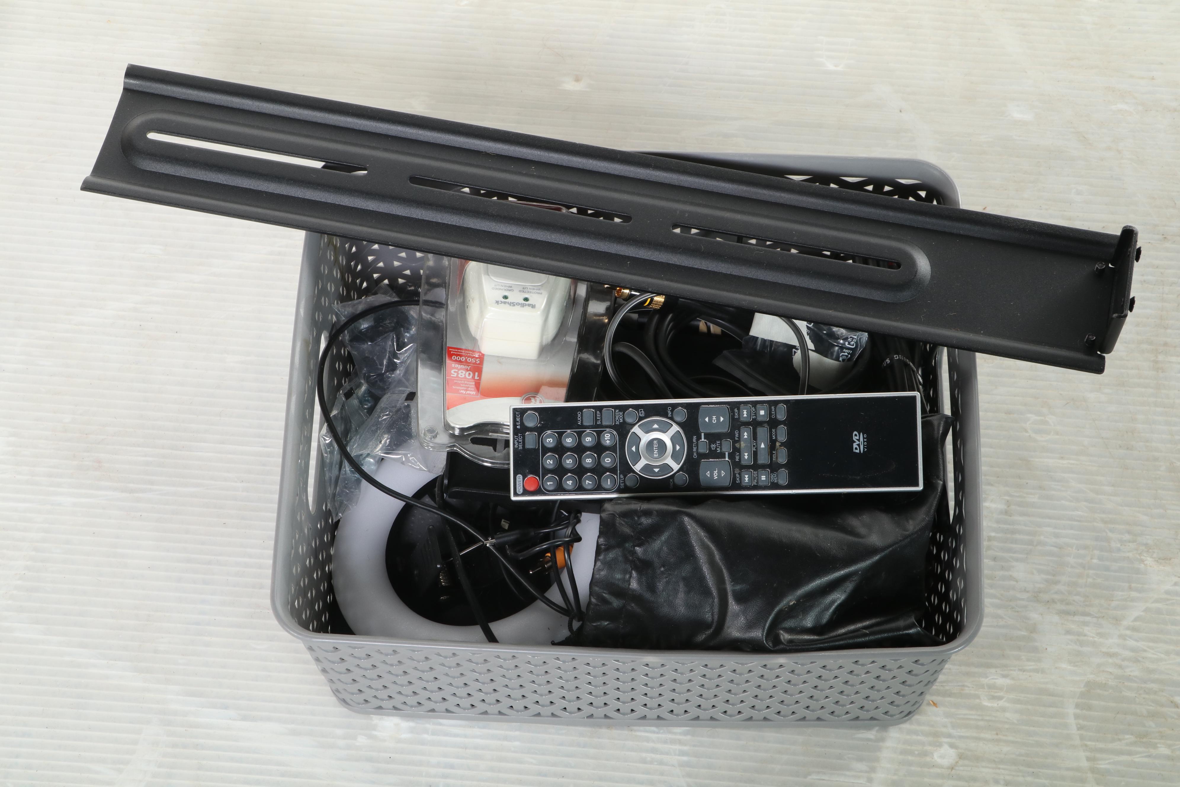 Sharp LCD TV/DVD Combo, Toshiba DVD Player, Mount Factory Cart and More