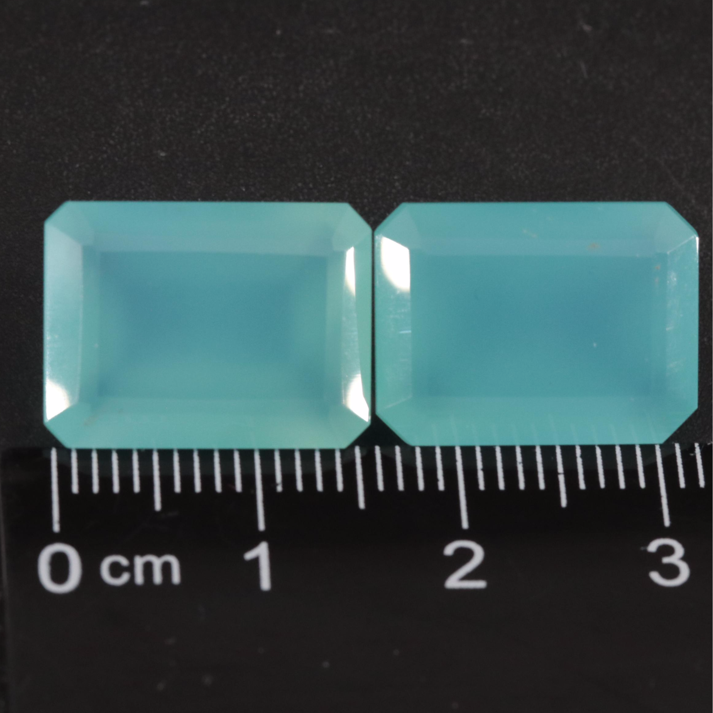 Aqua Chalcedony Octagon Gemstones