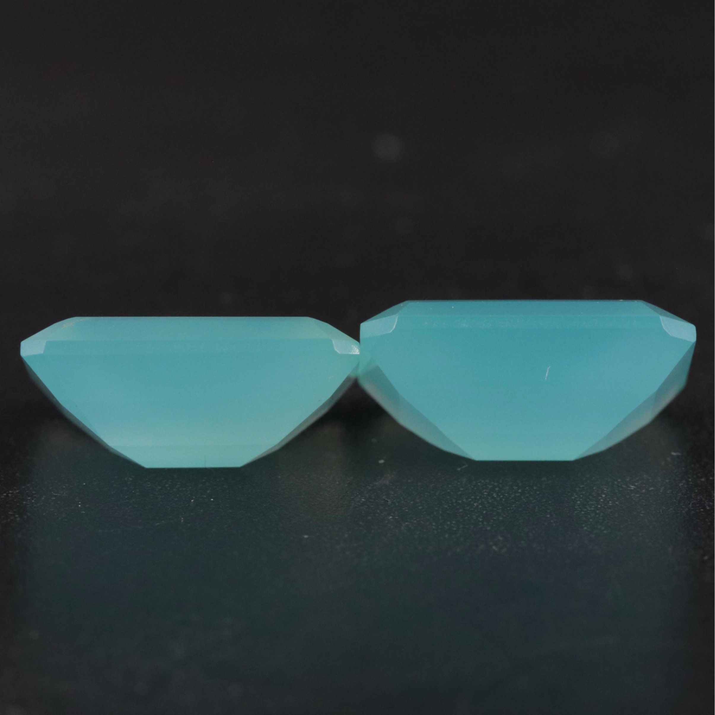 Aqua Chalcedony Octagon Gemstones