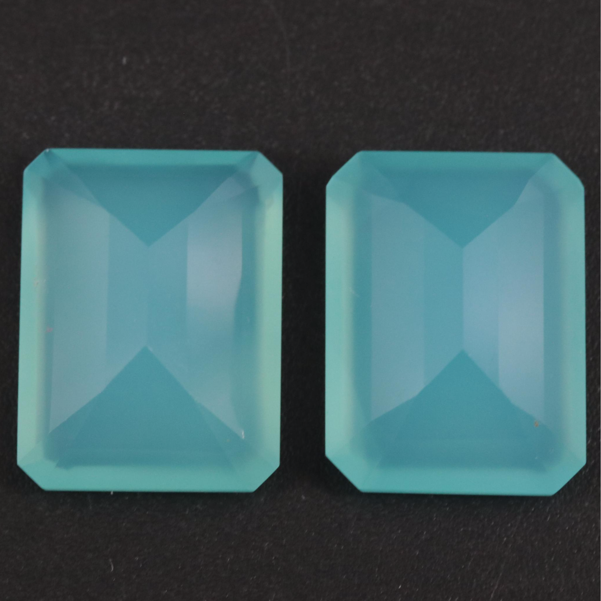 Aqua Chalcedony Octagon Gemstones