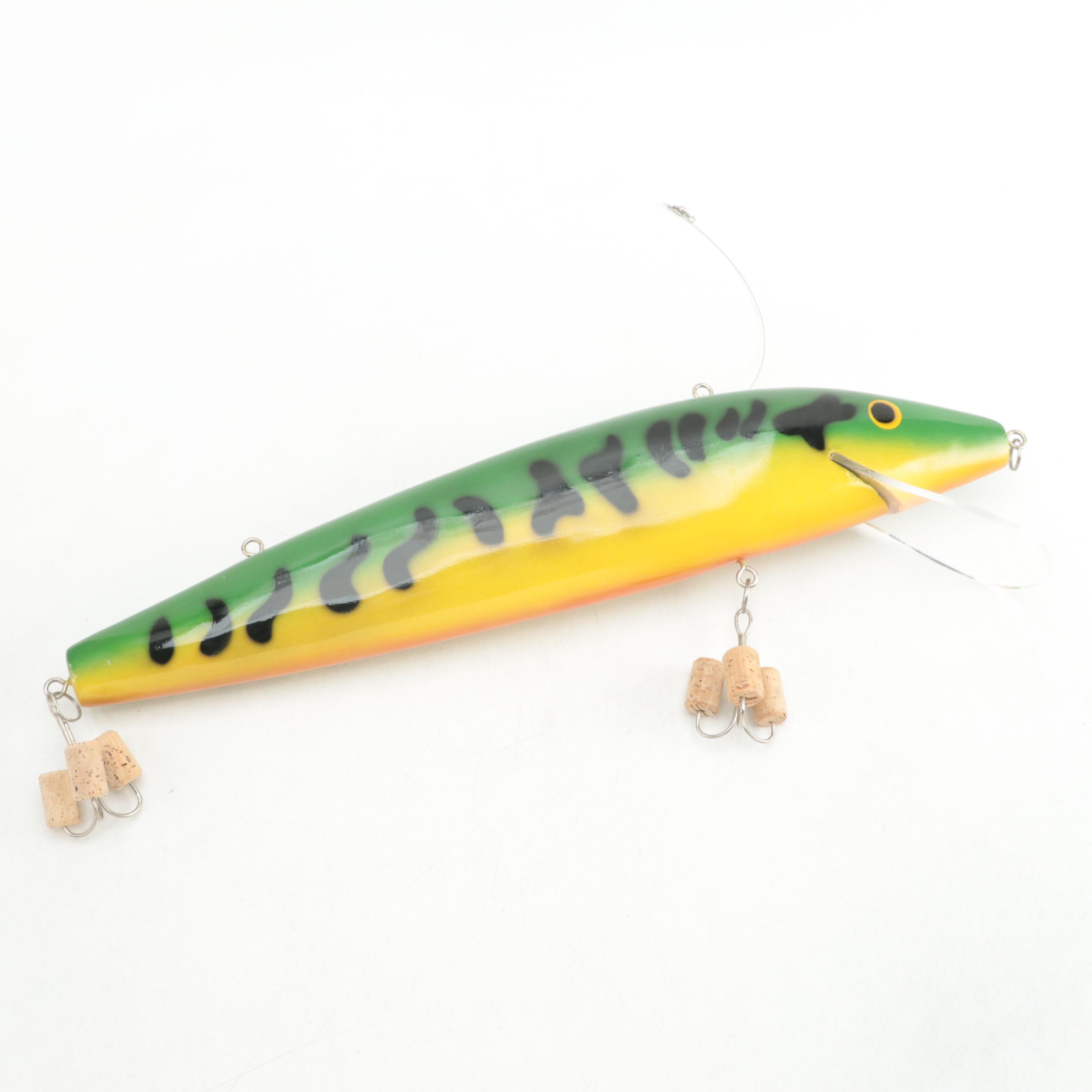 Hand-Painted Firetiger Fishing Lure Hanging Display