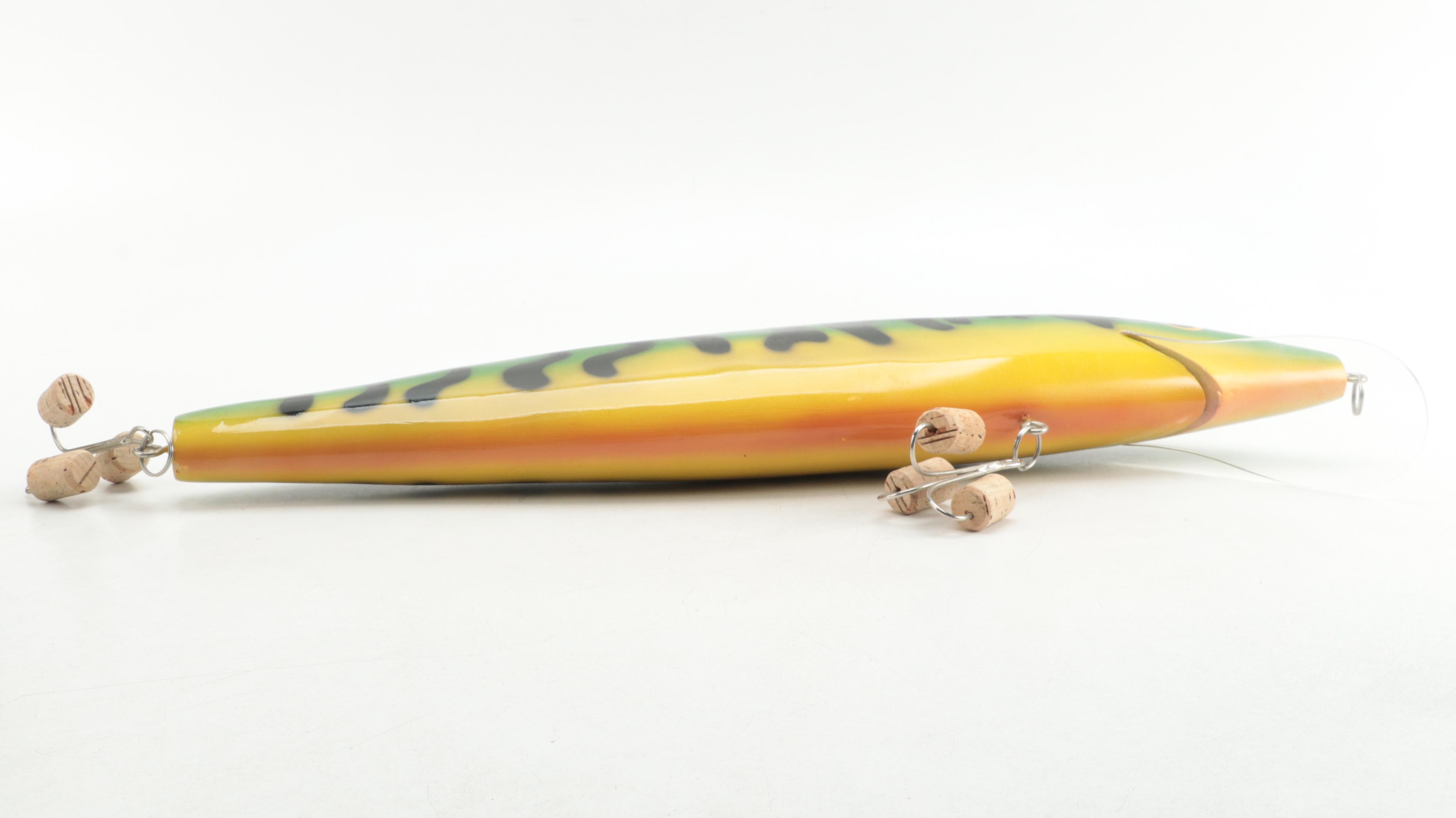 Hand-Painted Firetiger Fishing Lure Hanging Display