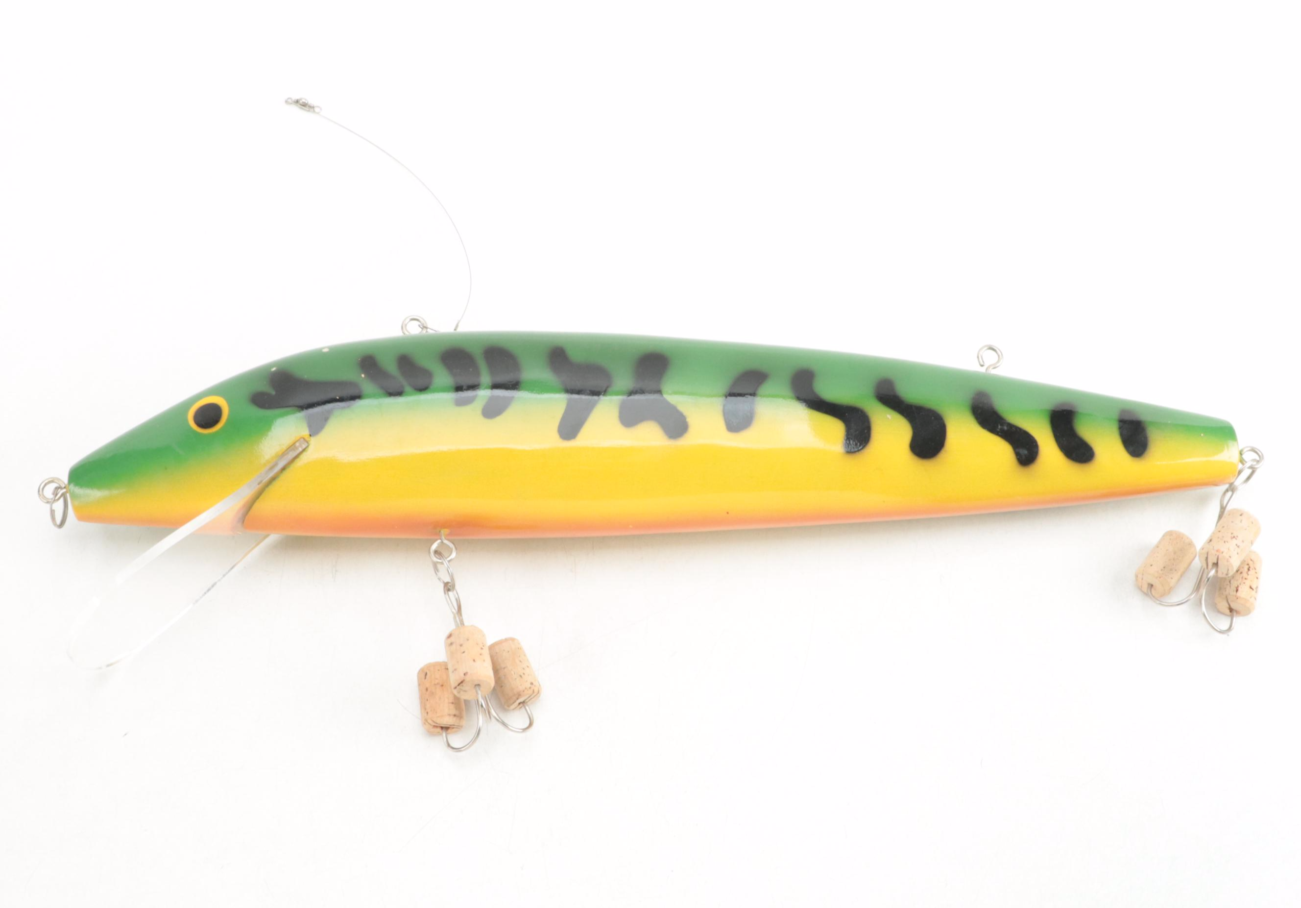 Hand-Painted Firetiger Fishing Lure Hanging Display