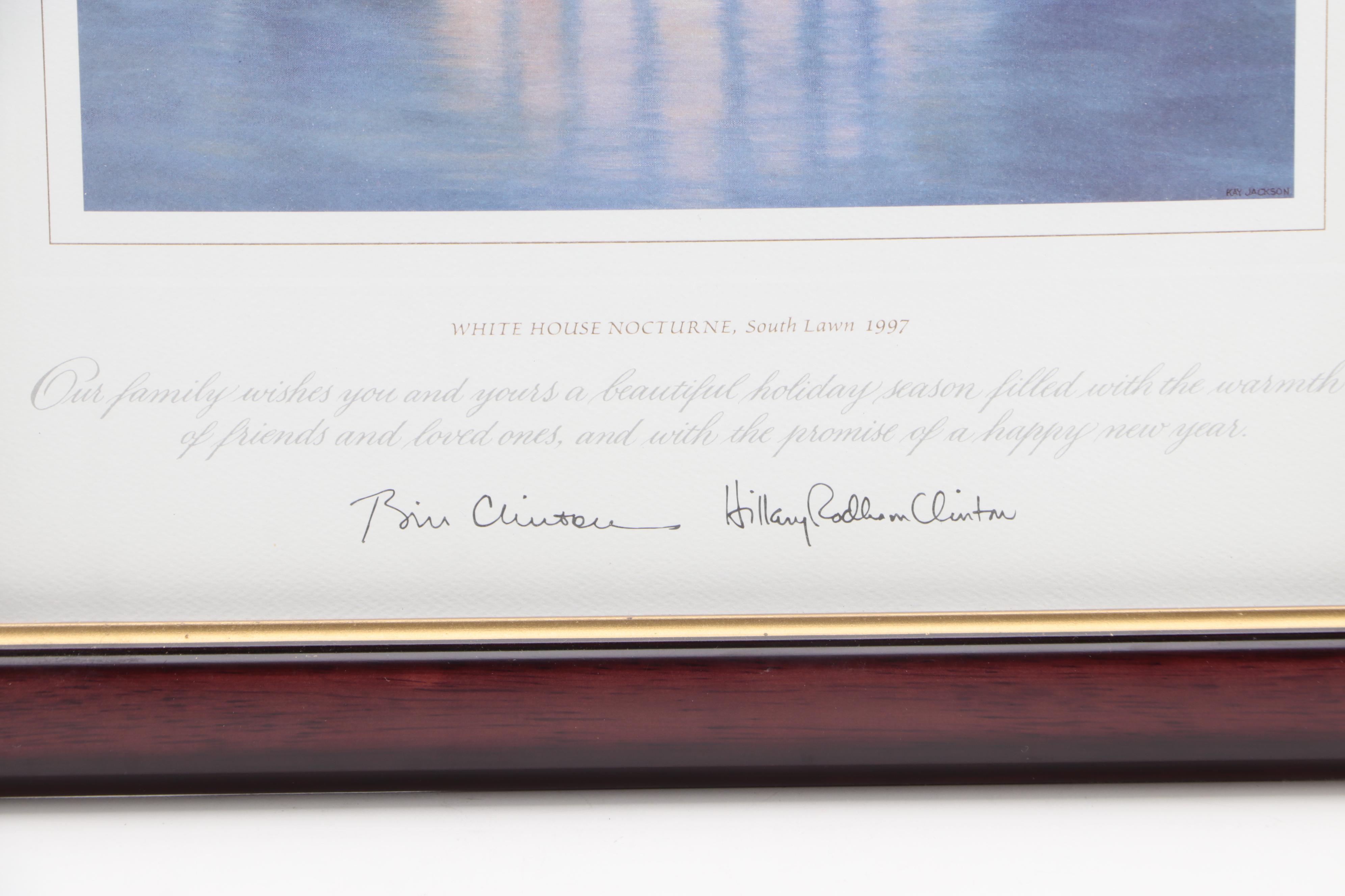 Framed Giclee Print White House Christmas Card, 1997