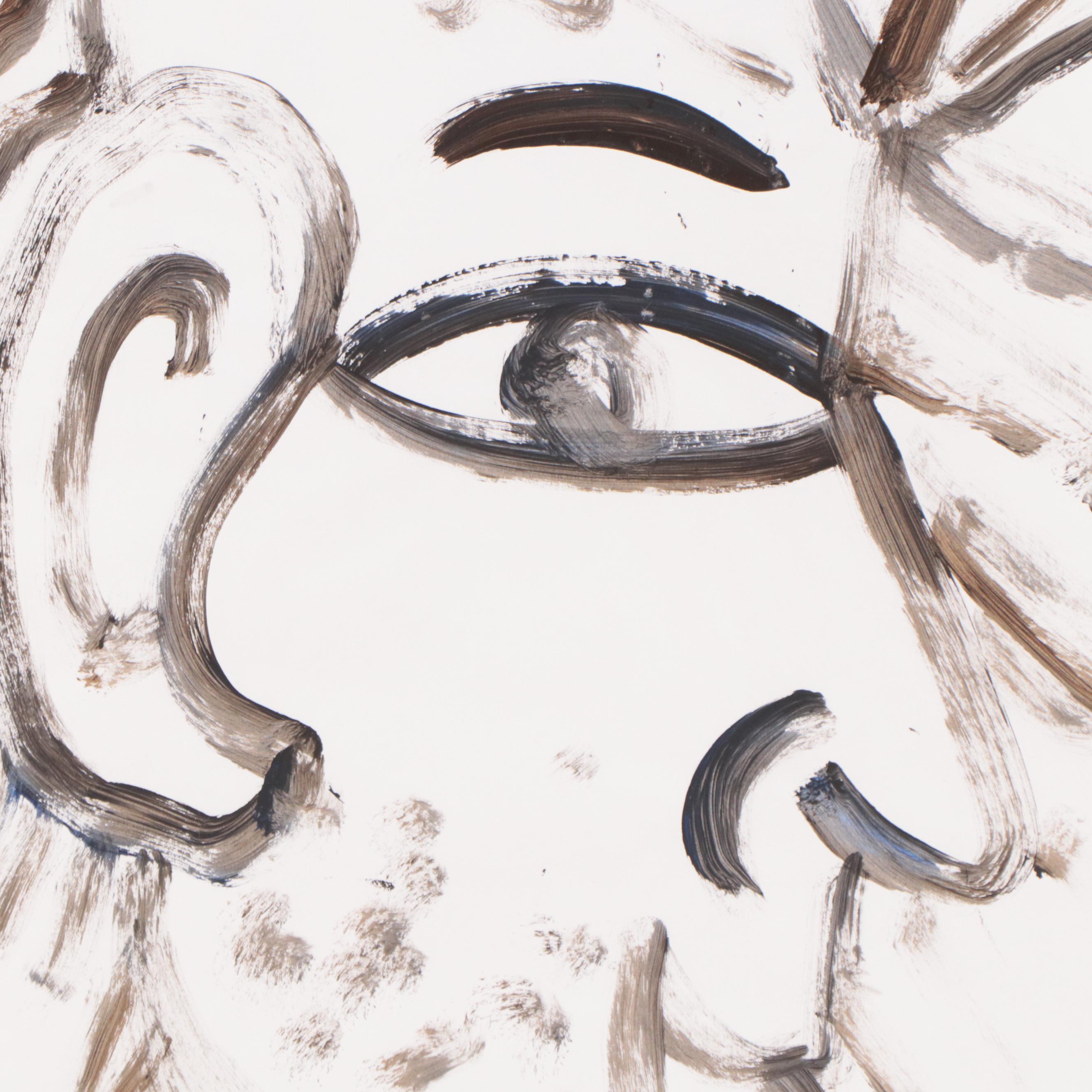 Robert Wright Figural Folk Art Acrylic Painting