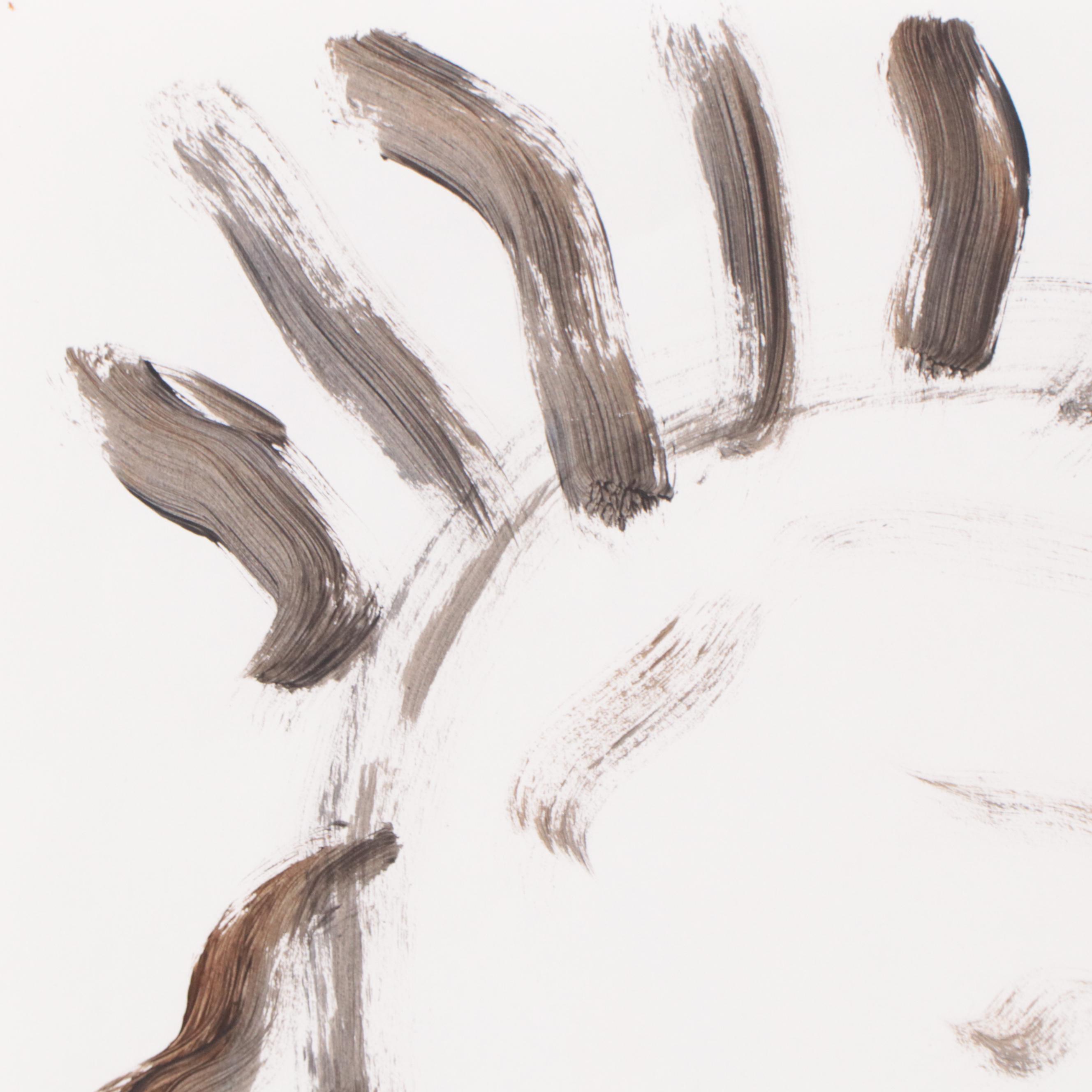 Robert Wright Figural Folk Art Acrylic Painting