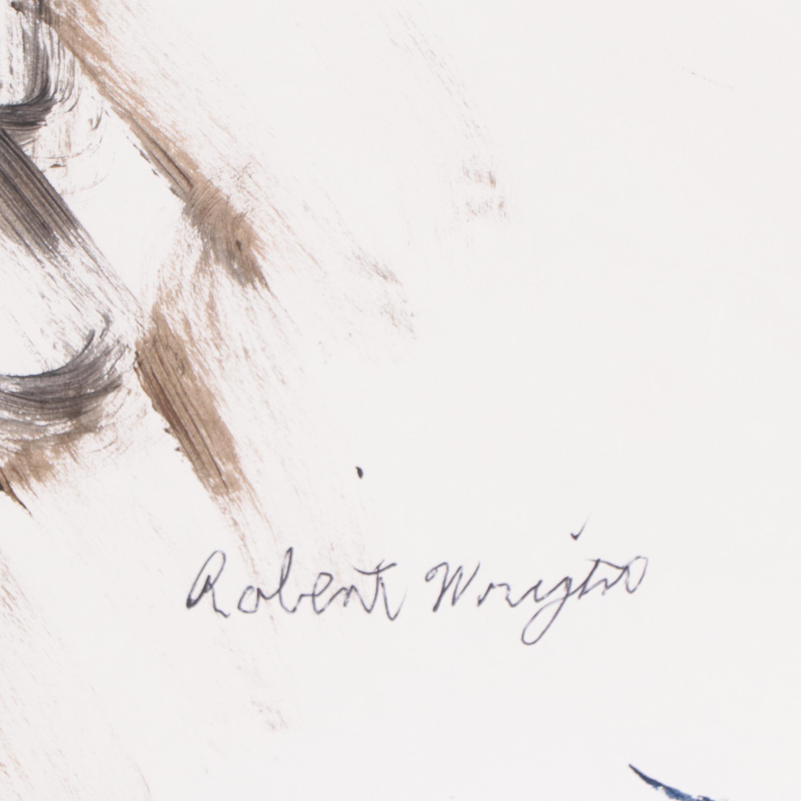 Robert Wright Figural Folk Art Acrylic Painting