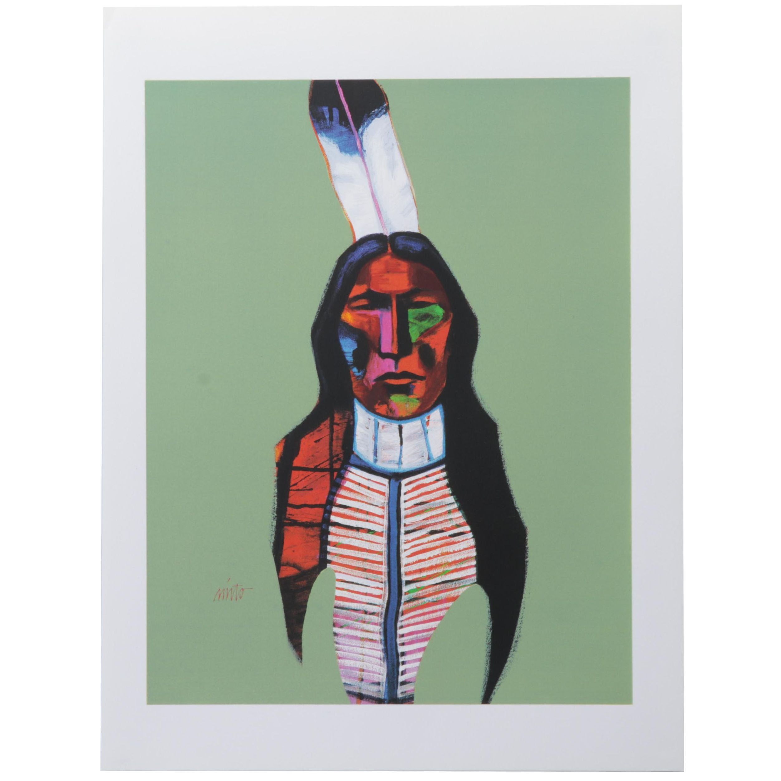 John Nieto Serigraph "Plains Warrior," 1996