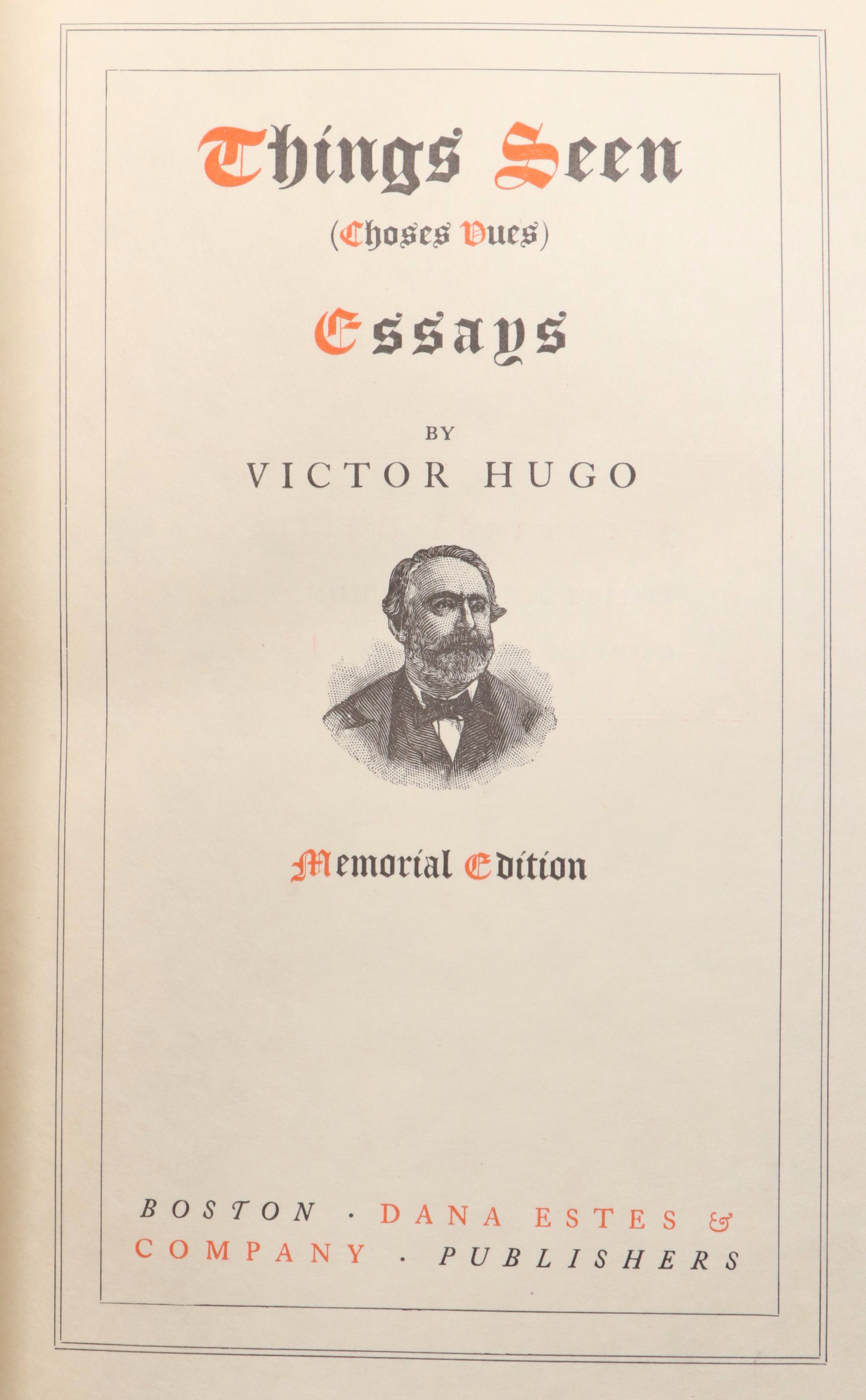 Limited Memorial Edition "The Works of Victor Hugo" Complete Thirty-Volume Set