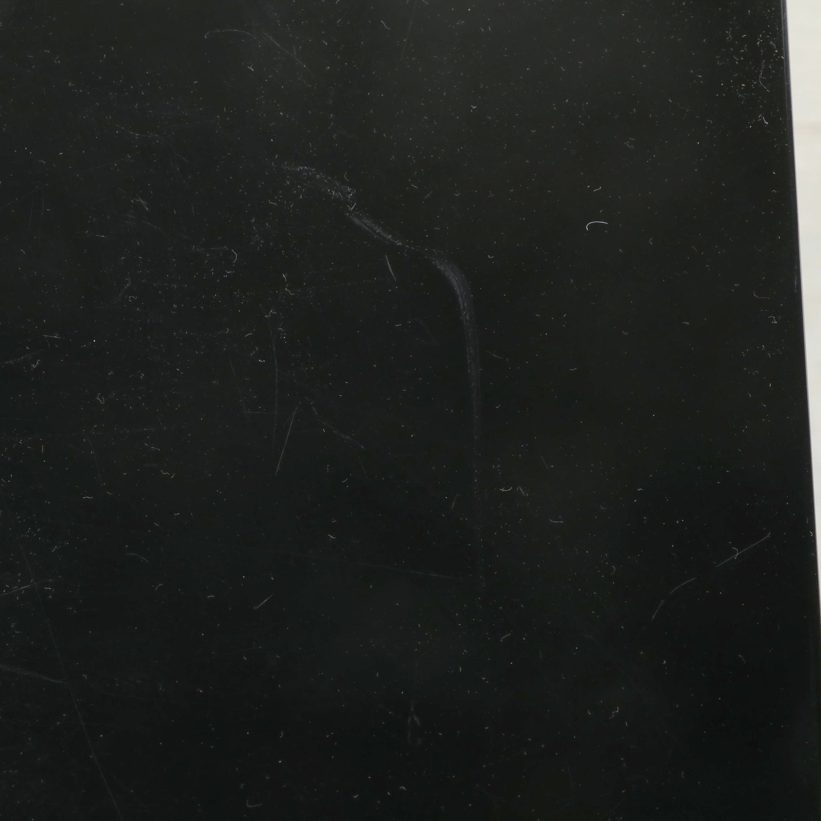 Kartell Modernist Black Plastic Two-Tiered Side Table, 1980s