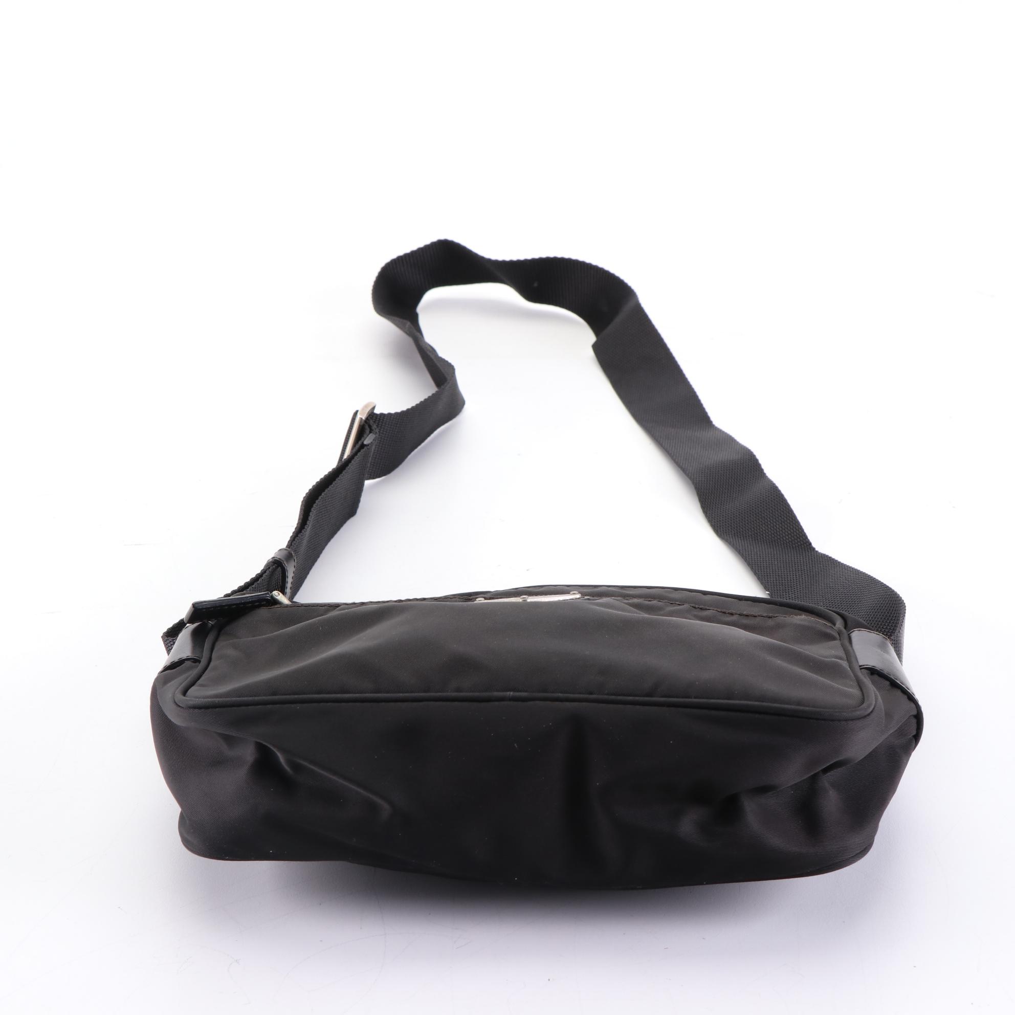 Prada Small Crossbody Bag in Black Nylon Gabardine and Leather