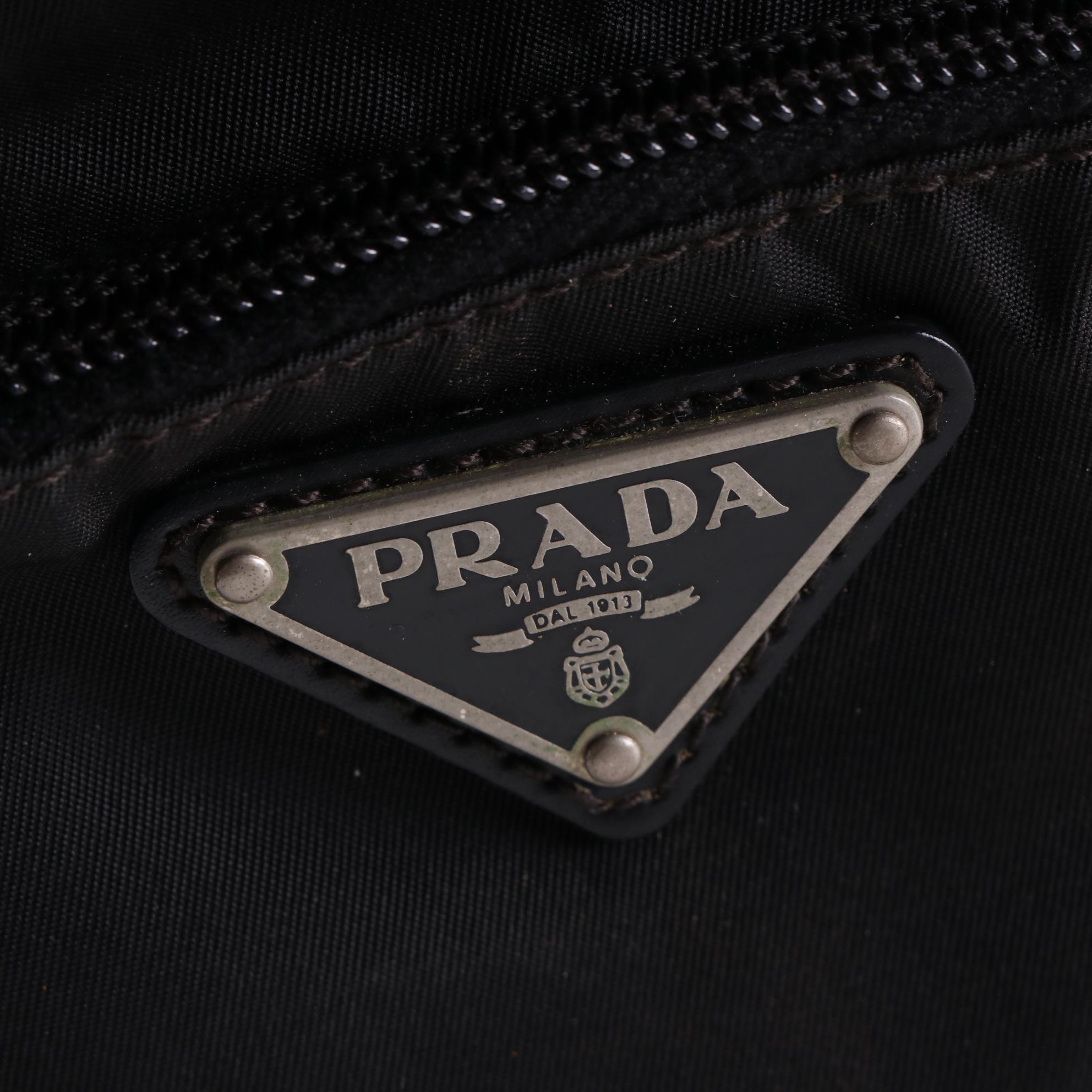 Prada Small Crossbody Bag in Black Nylon Gabardine and Leather