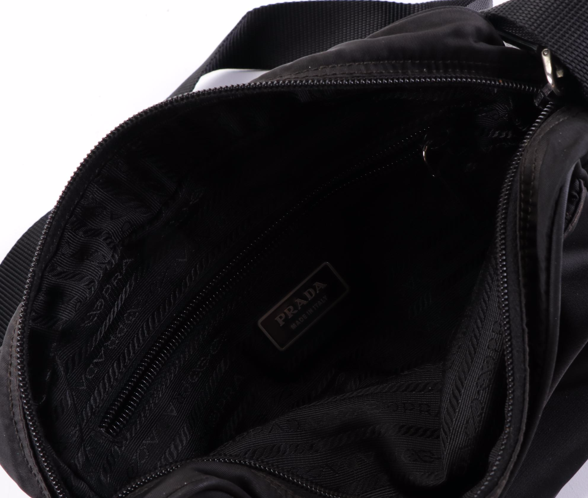 Prada Small Crossbody Bag in Black Nylon Gabardine and Leather