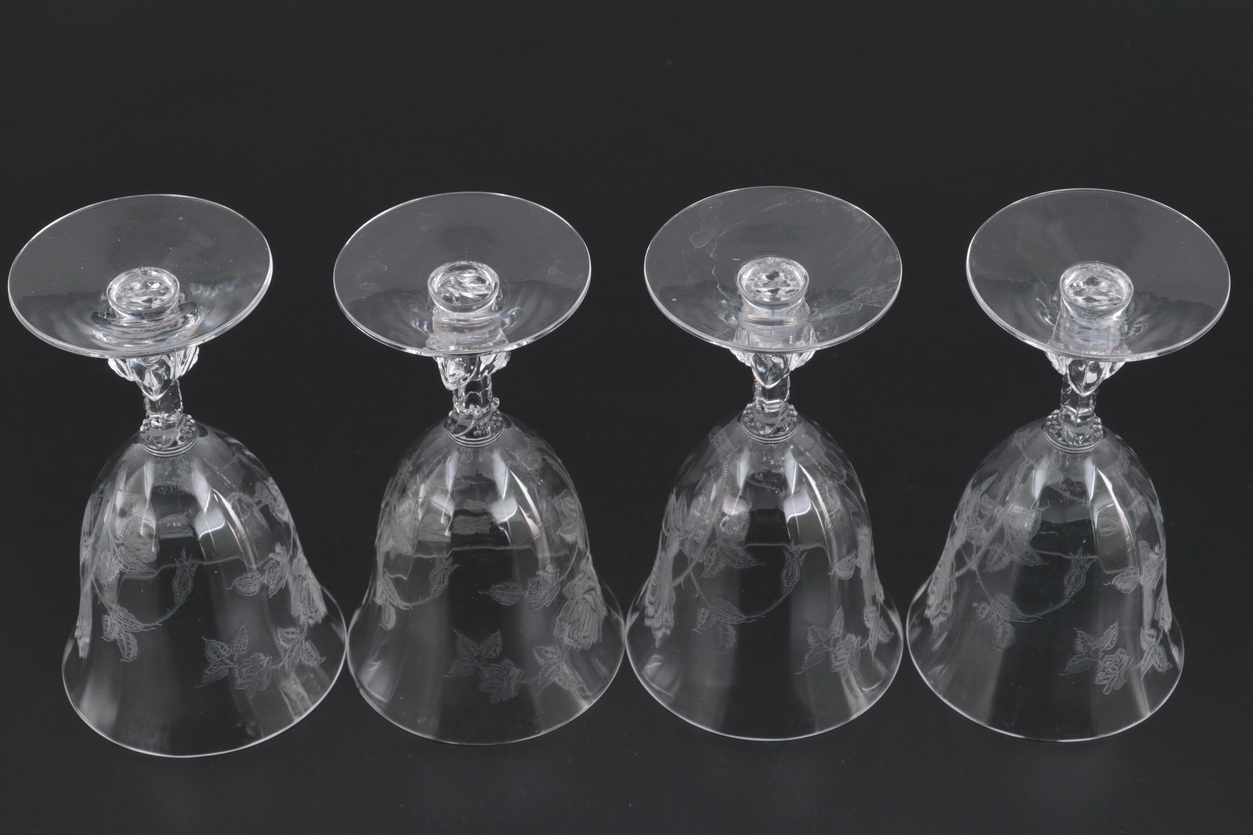 Heisey "Heisey Rose" and Other Glass Stemware, Mid-20th Century