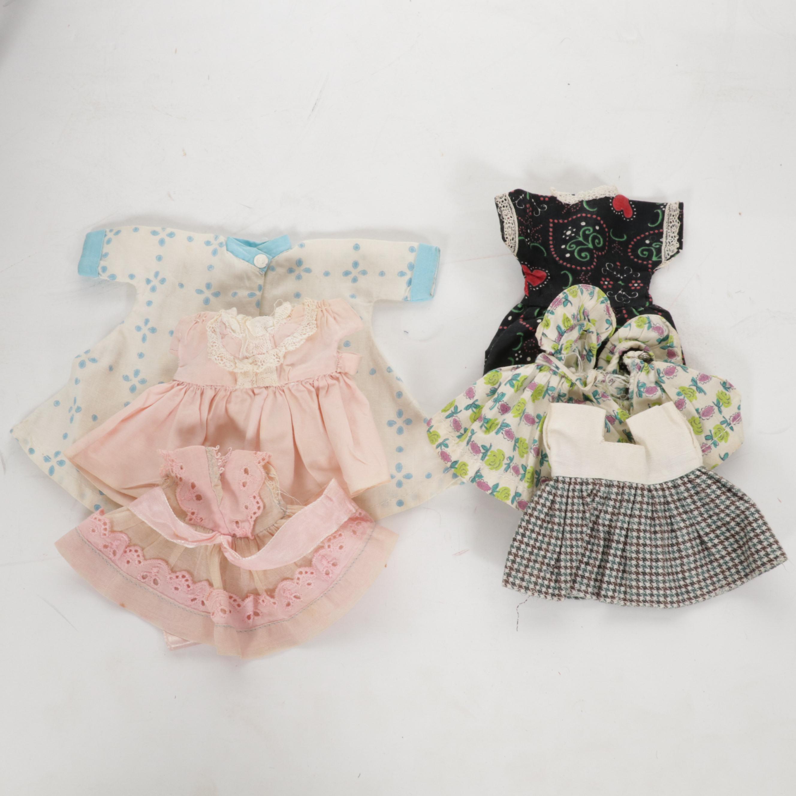 "Ginny" and "Jill" Dolls, Clothes and Case with Hand Painted Bedroom Furniture