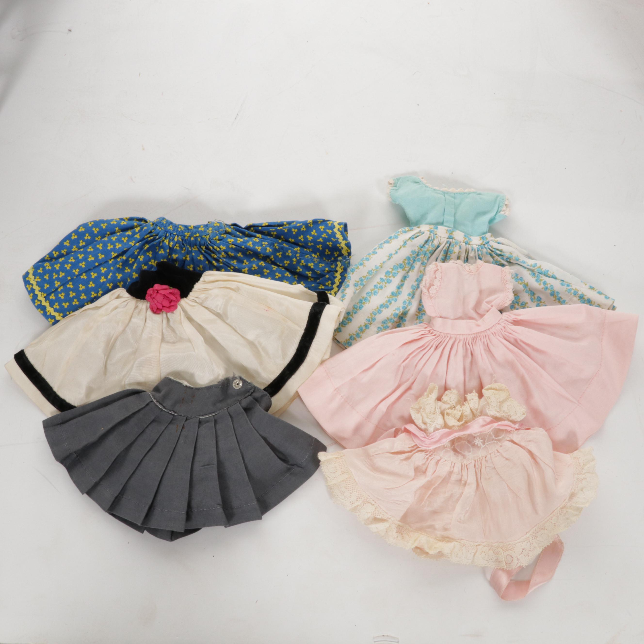 "Ginny" and "Jill" Dolls, Clothes and Case with Hand Painted Bedroom Furniture