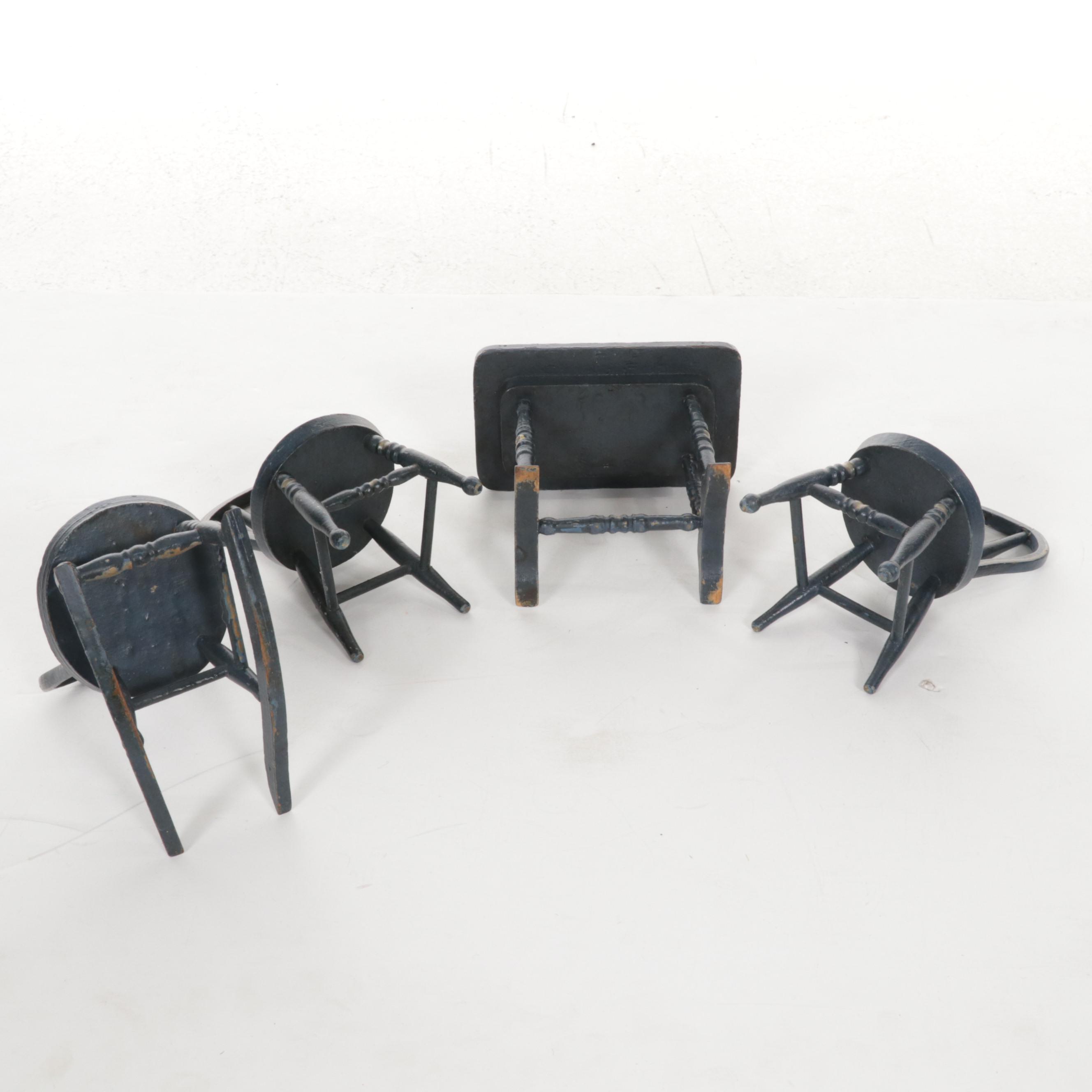 "Ginny" and "Jill" Dolls, Clothes and Case with Hand Painted Bedroom Furniture