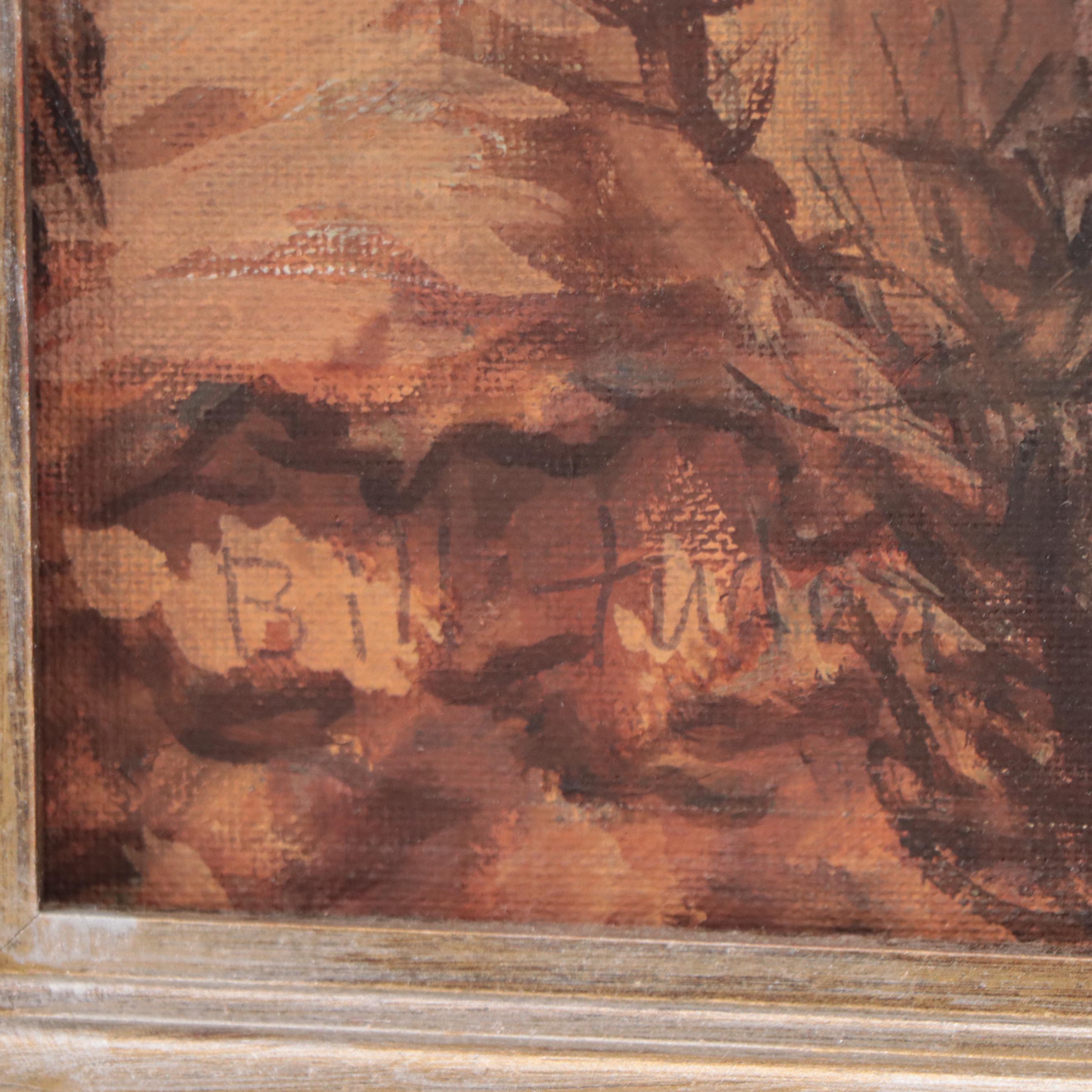 Country Landscape Oil Painting, Late 20th Century