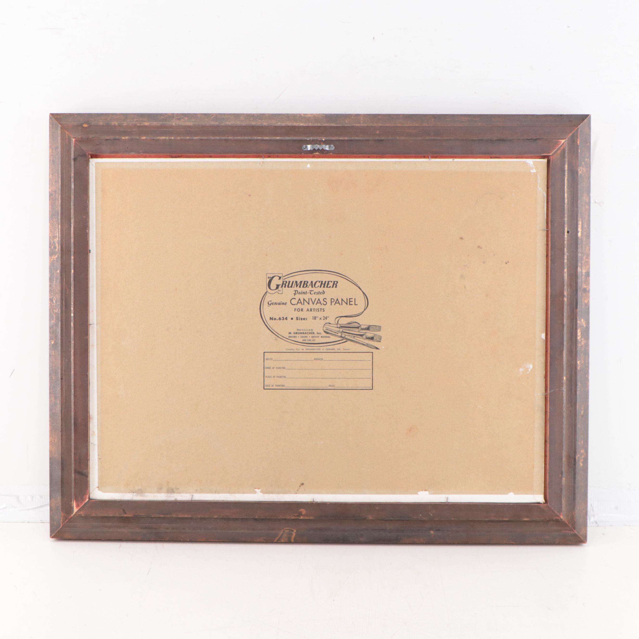 Country Landscape Oil Painting, Late 20th Century