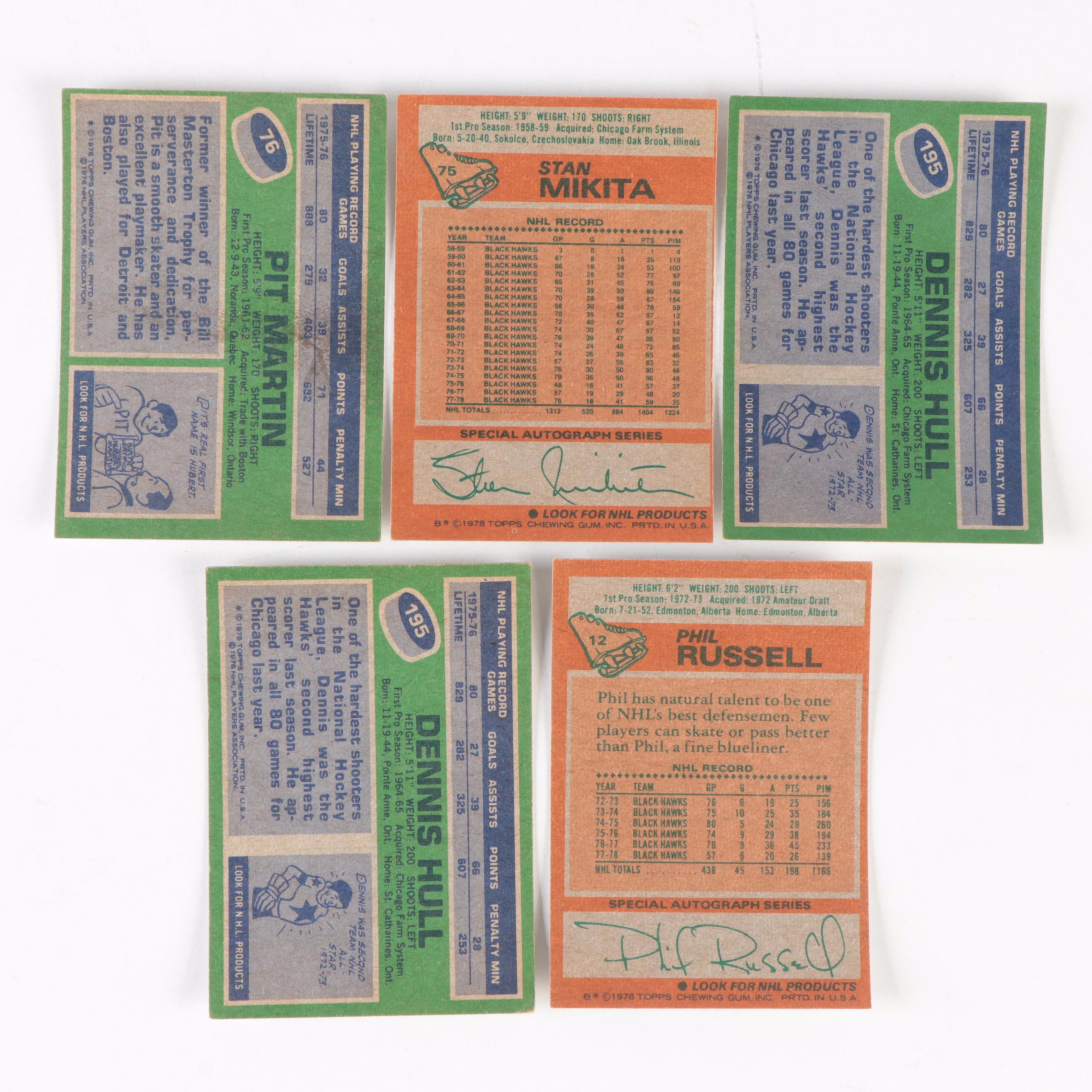 Topps Hockey Cards with Harper, Mikita, Signed Mantha and Rukowski, 1970s–1980s