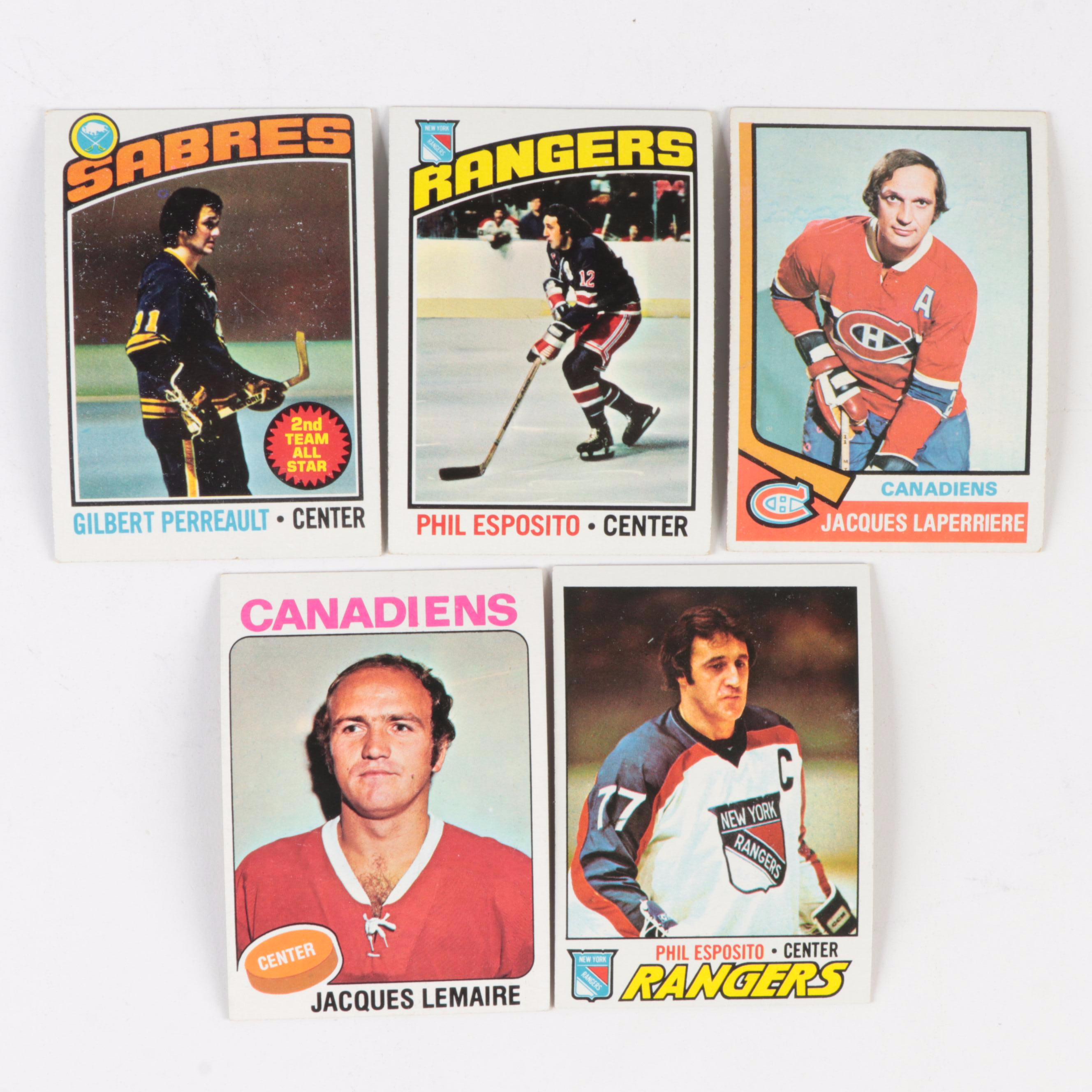 Topps Hockey Cards with Harper, Mikita, Signed Mantha and Rukowski, 1970s–1980s