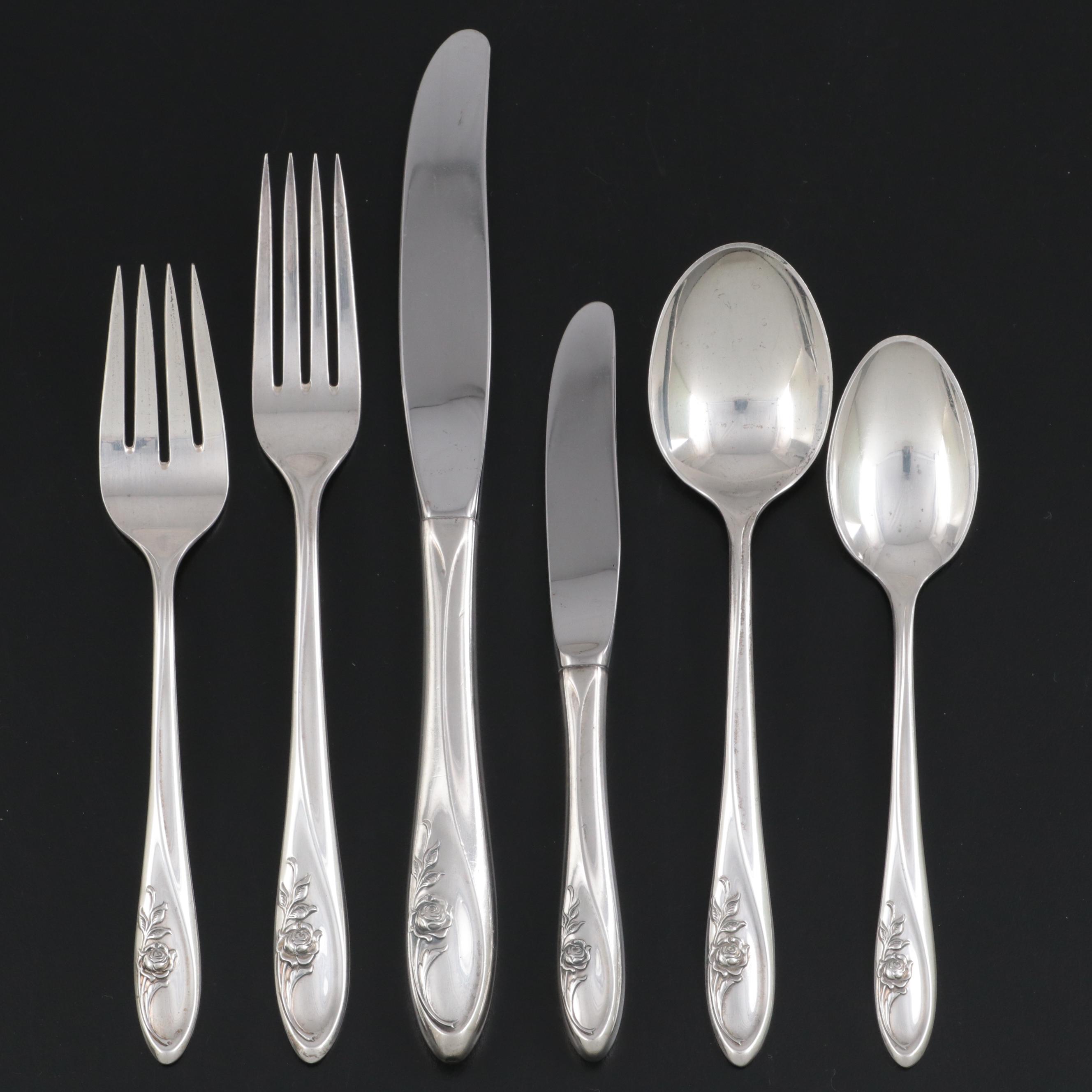 Towle "Sculptural Rose" Sterling Silver Flatware and Serving Utensils