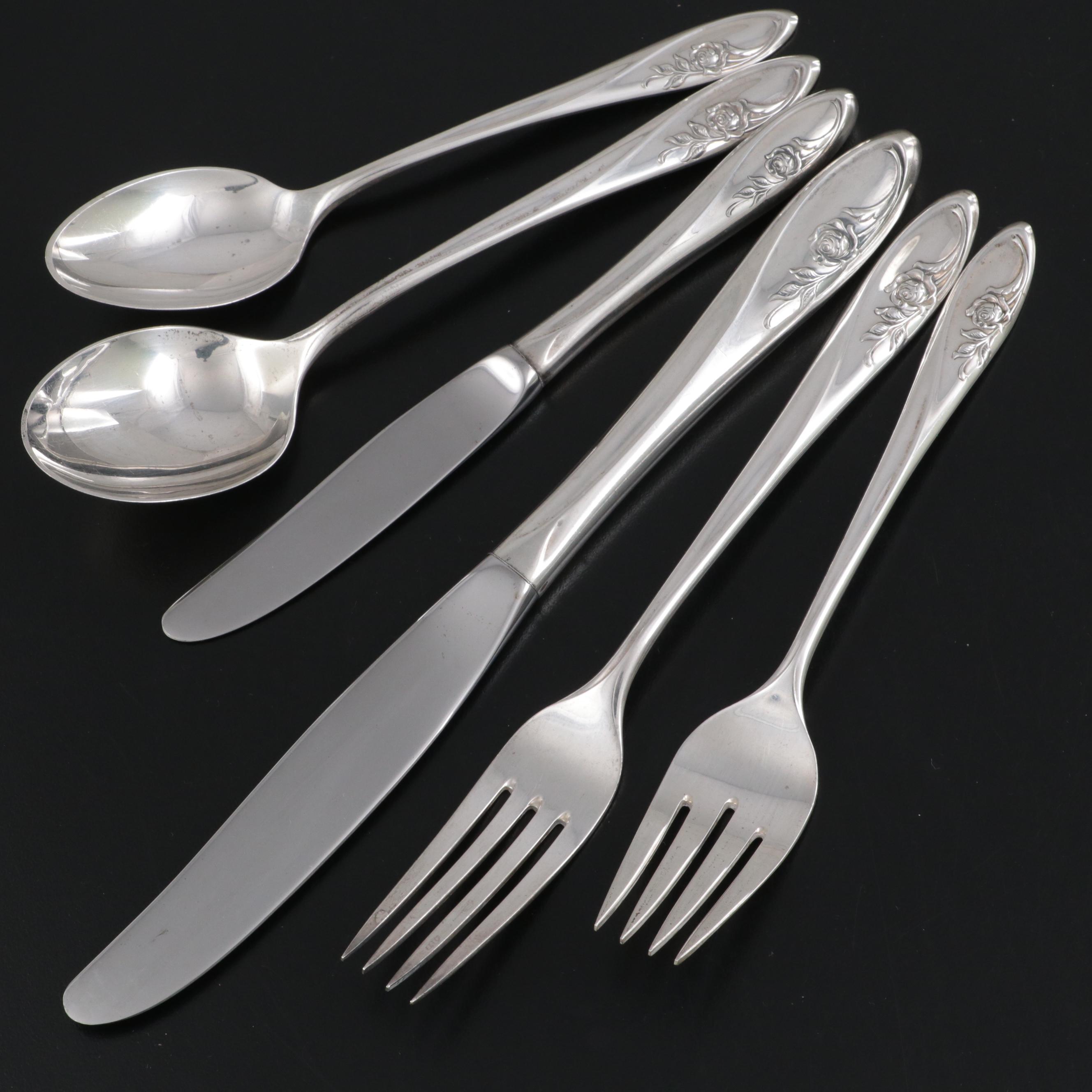 Towle "Sculptural Rose" Sterling Silver Flatware and Serving Utensils