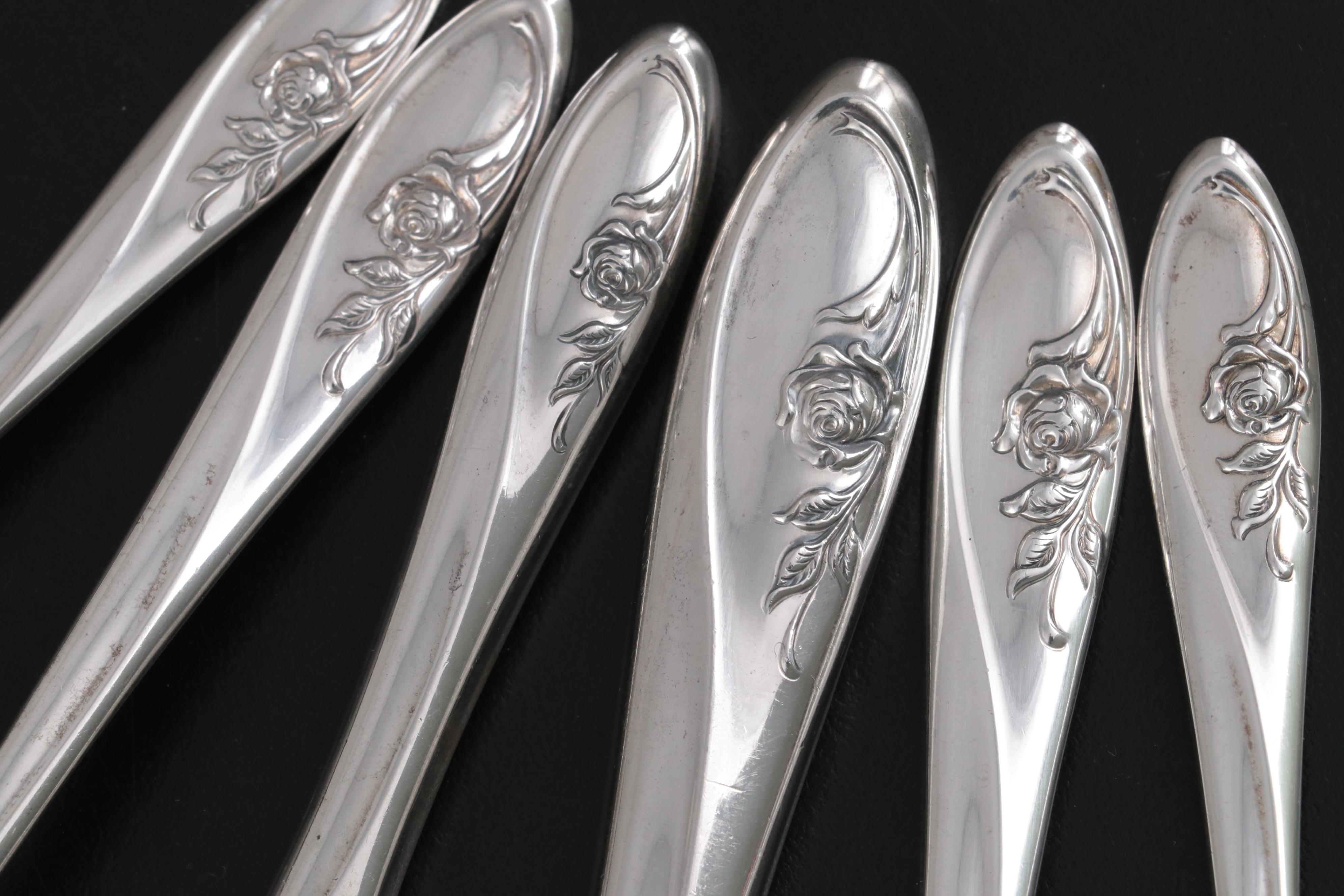 Towle "Sculptural Rose" Sterling Silver Flatware and Serving Utensils