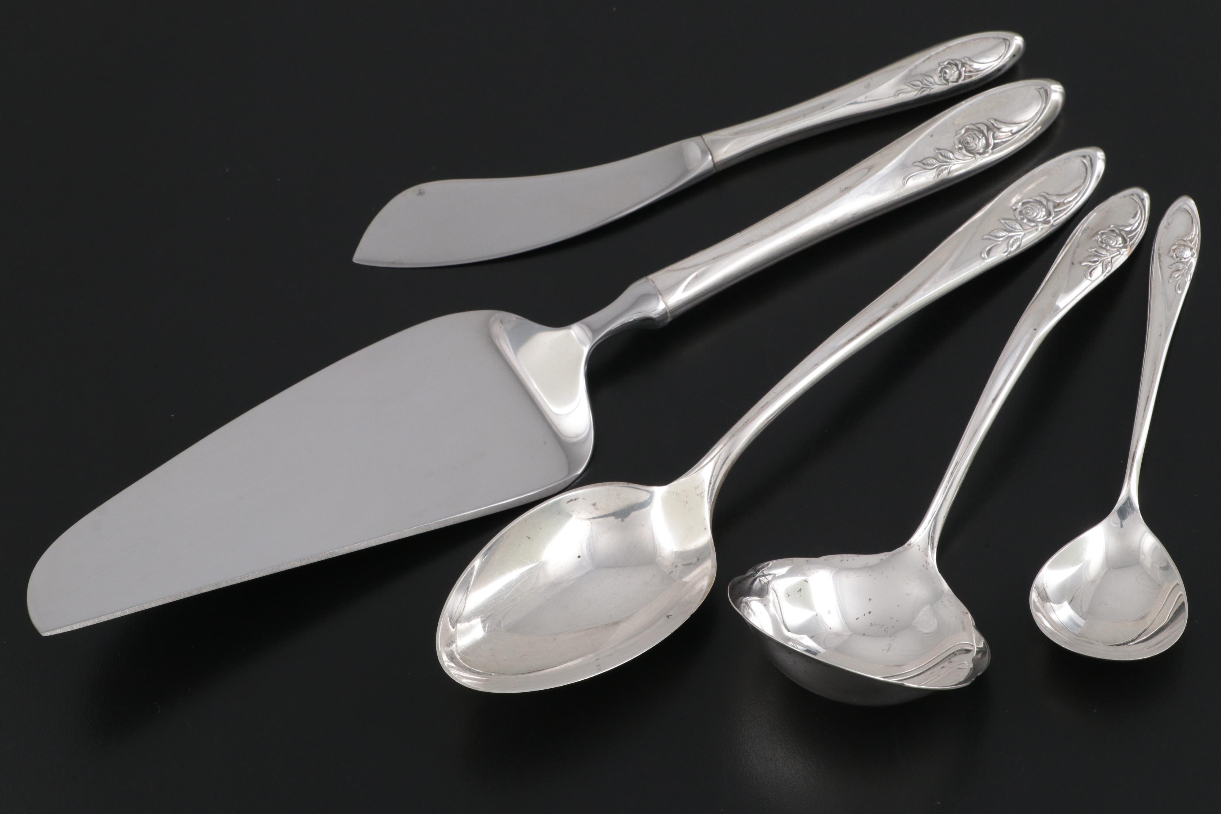 Towle "Sculptural Rose" Sterling Silver Flatware and Serving Utensils