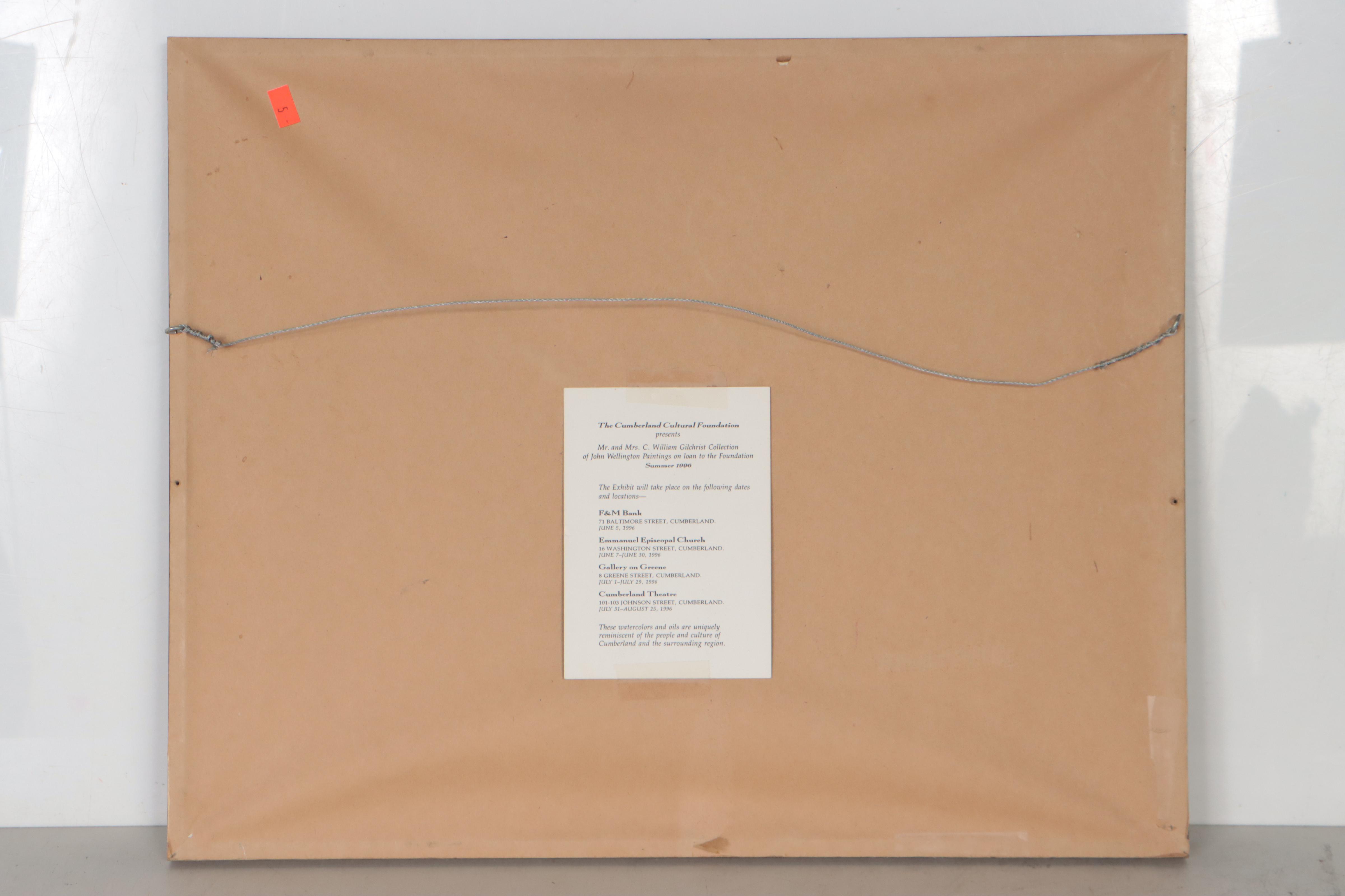 John Louis Wellington Watercolor Painting of Pastoral Landscape