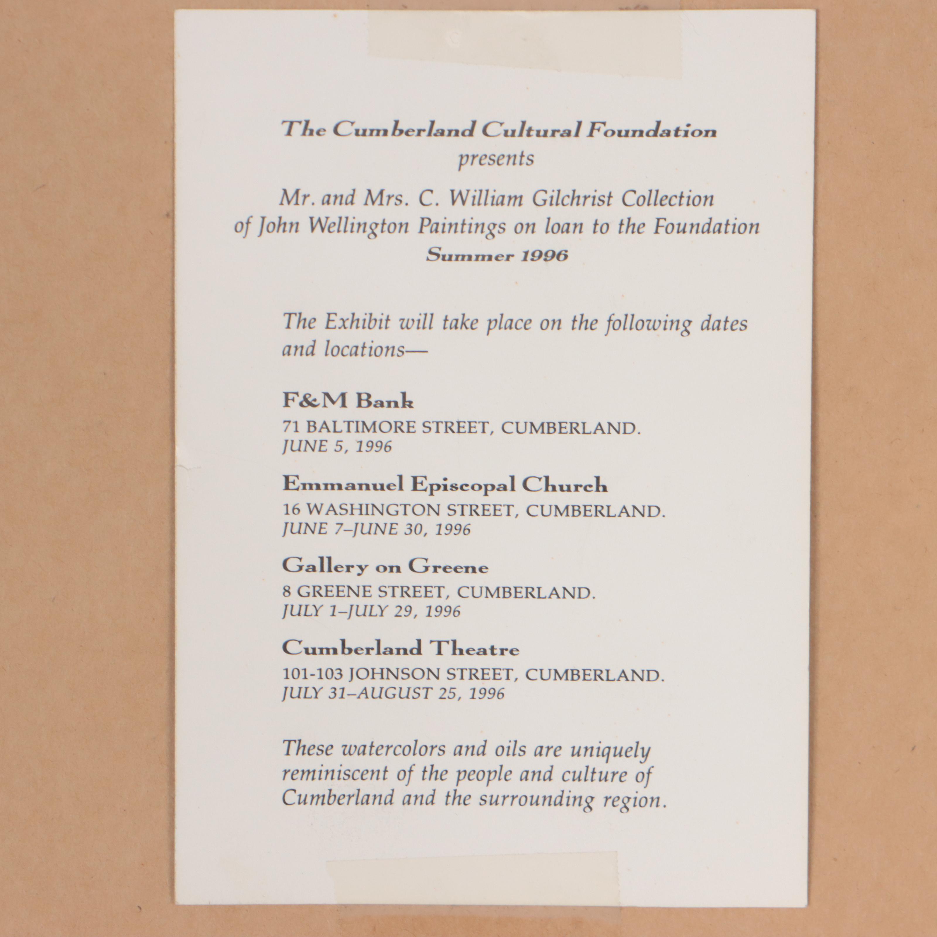 John Louis Wellington Watercolor Painting of Pastoral Landscape