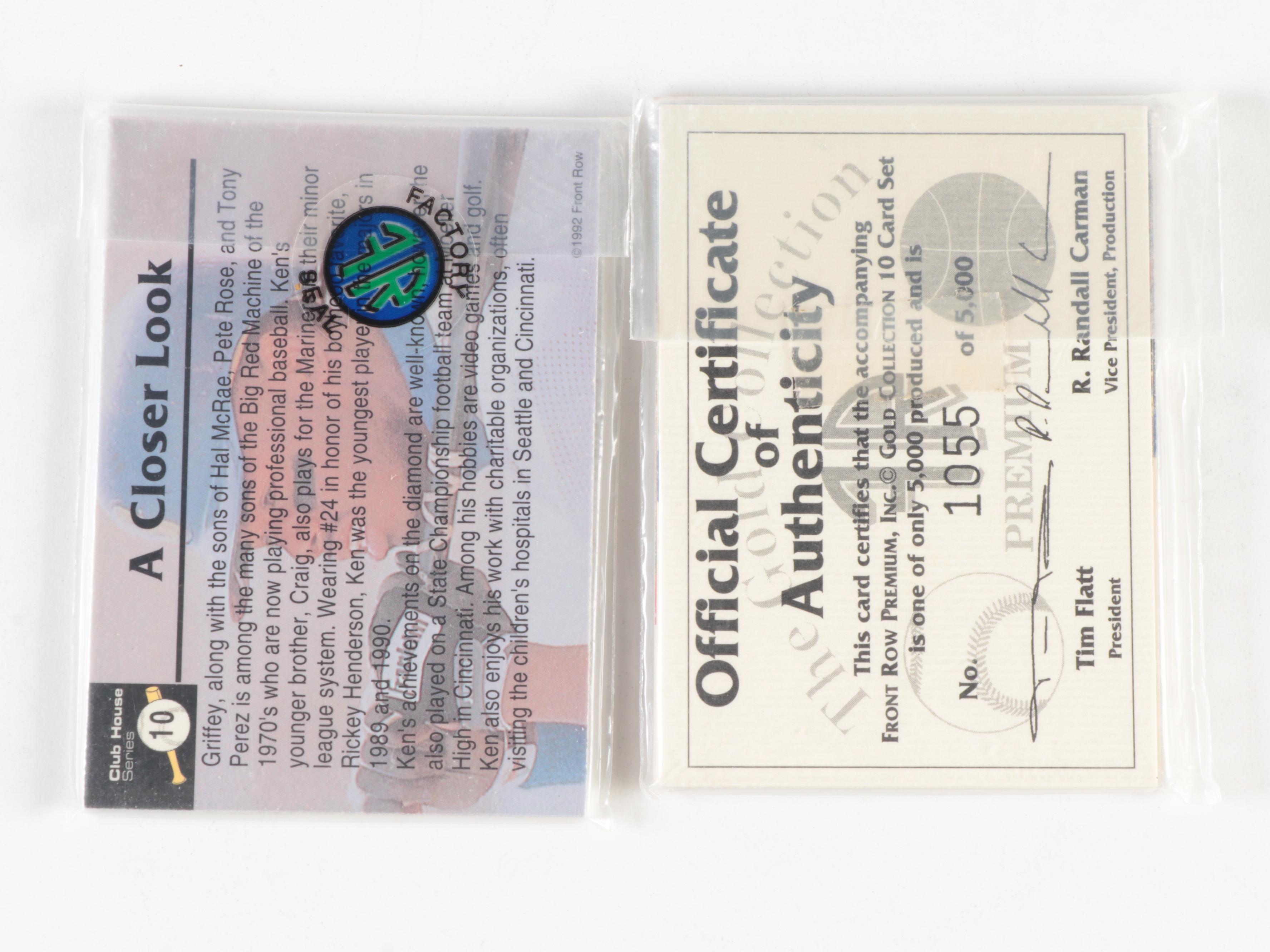 Front Row, More Ken Griffey Jr. Baseball Cards with Promo, 24K Gold, More, 1990s