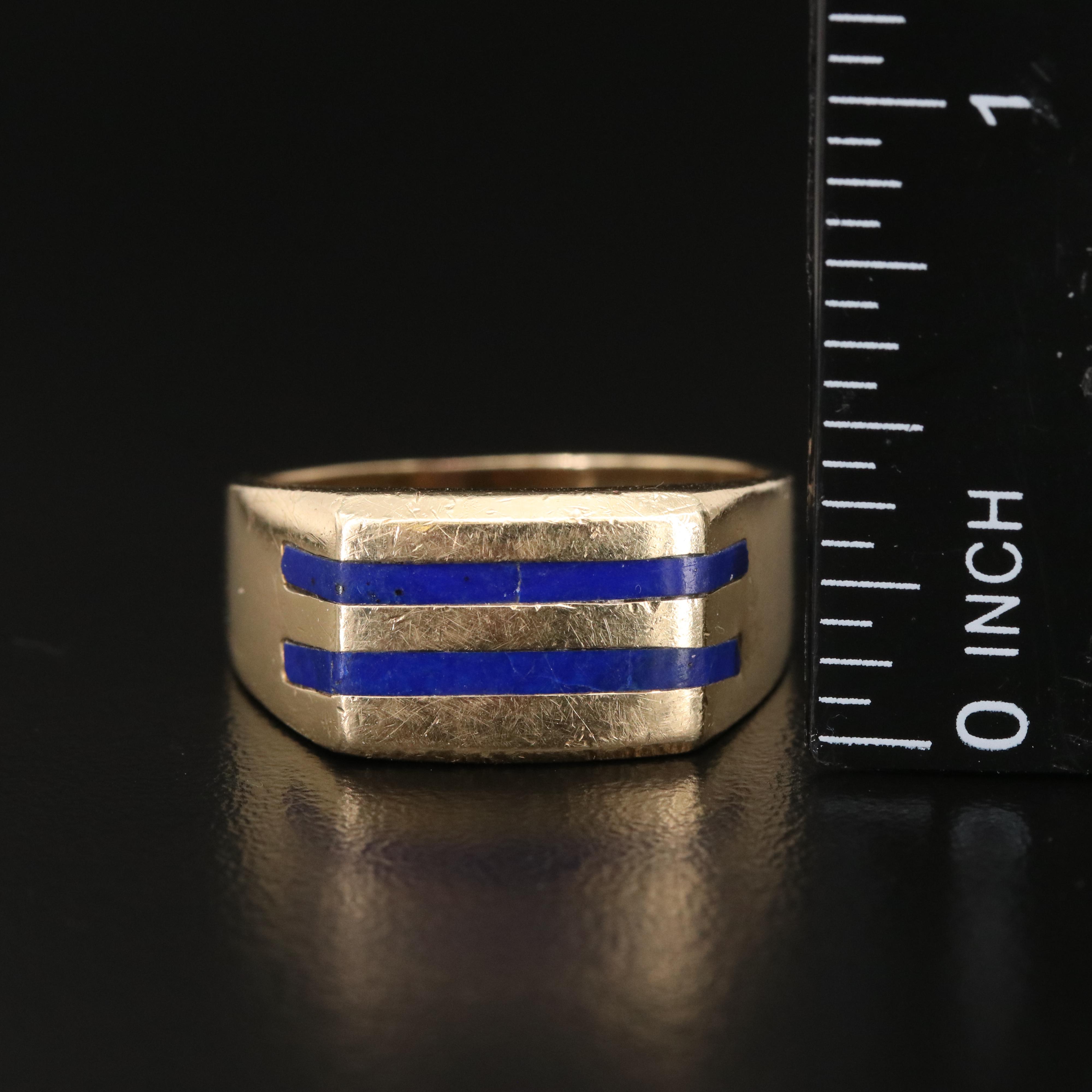 14K Lapis Lazuli Inlay Ring