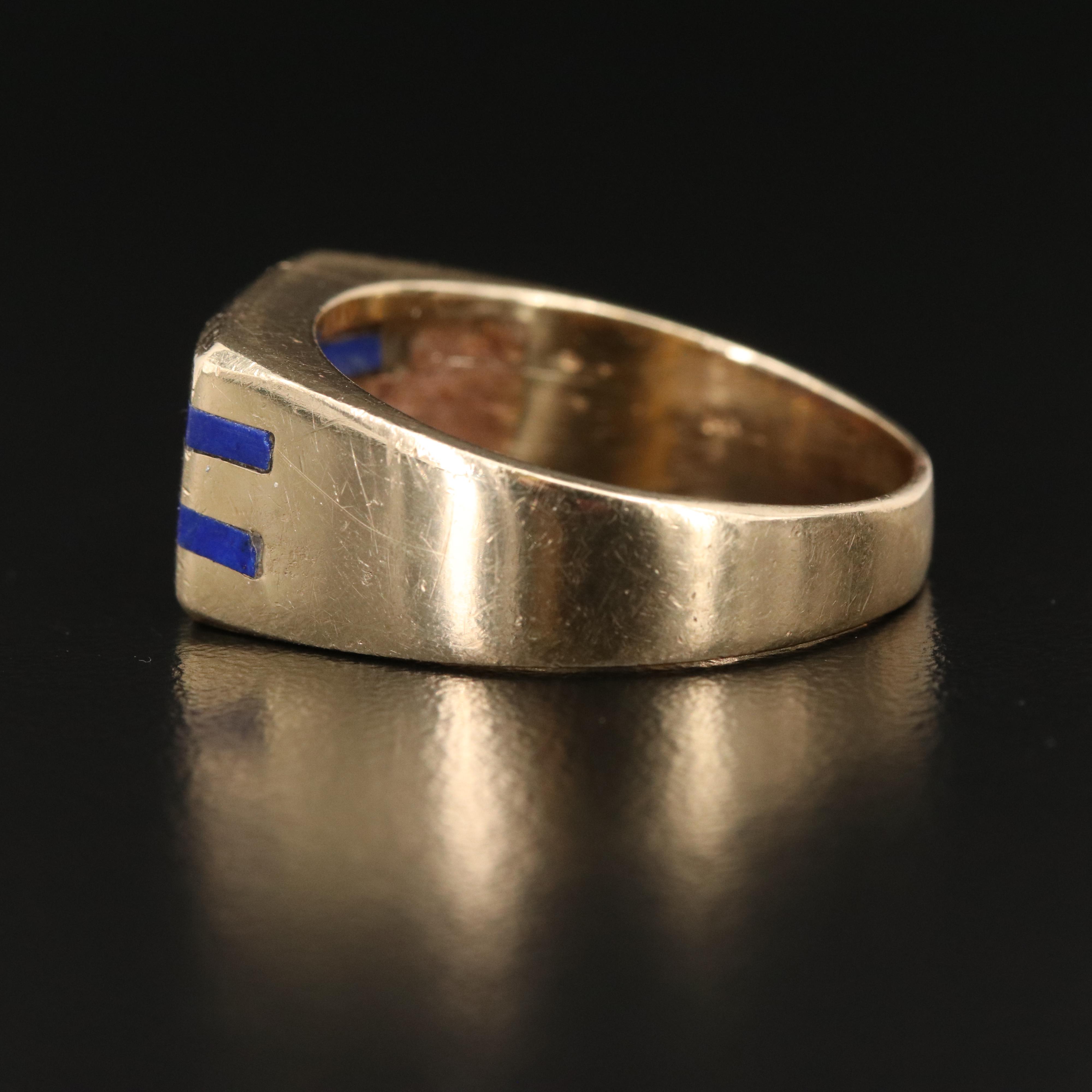 14K Lapis Lazuli Inlay Ring
