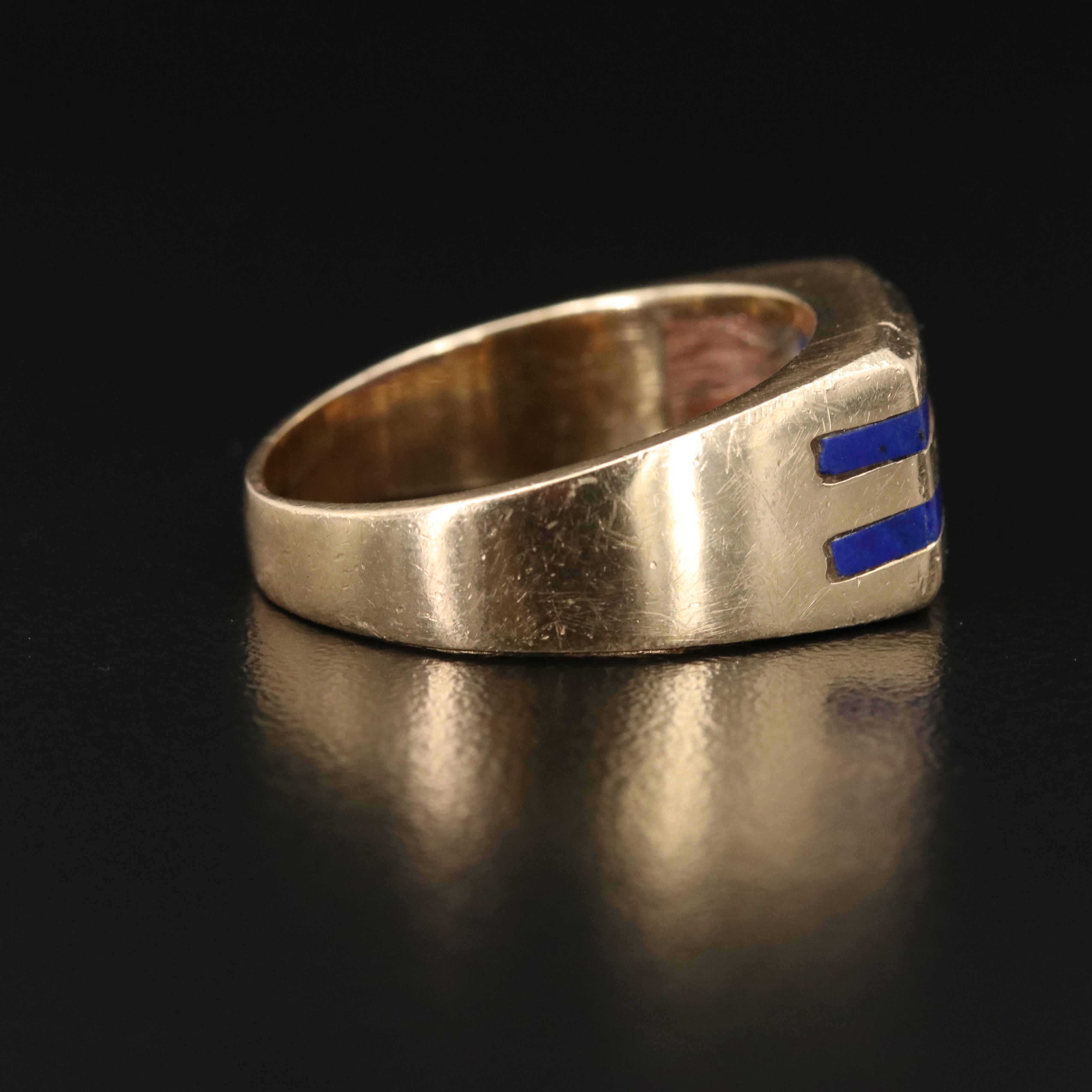 14K Lapis Lazuli Inlay Ring