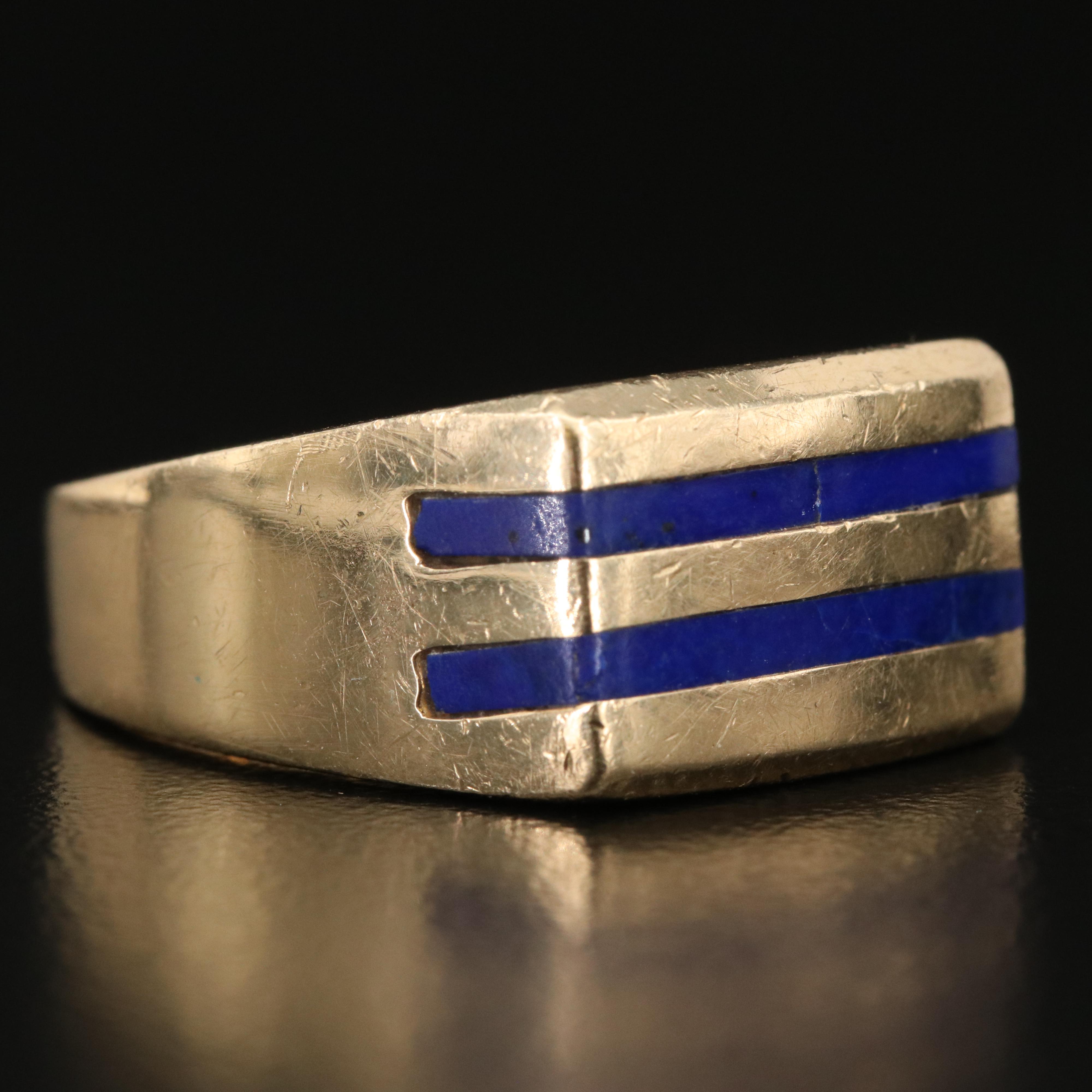 14K Lapis Lazuli Inlay Ring