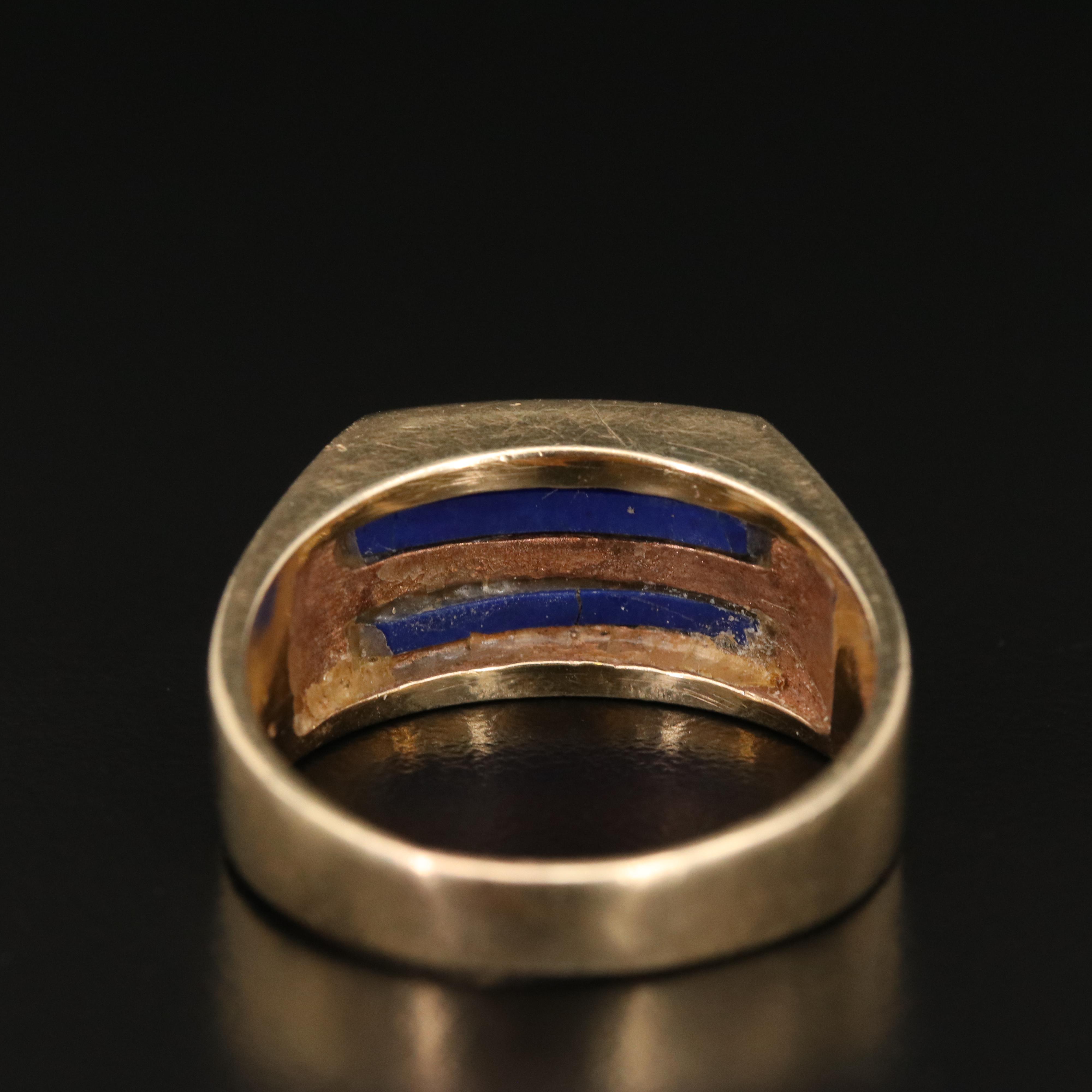 14K Lapis Lazuli Inlay Ring