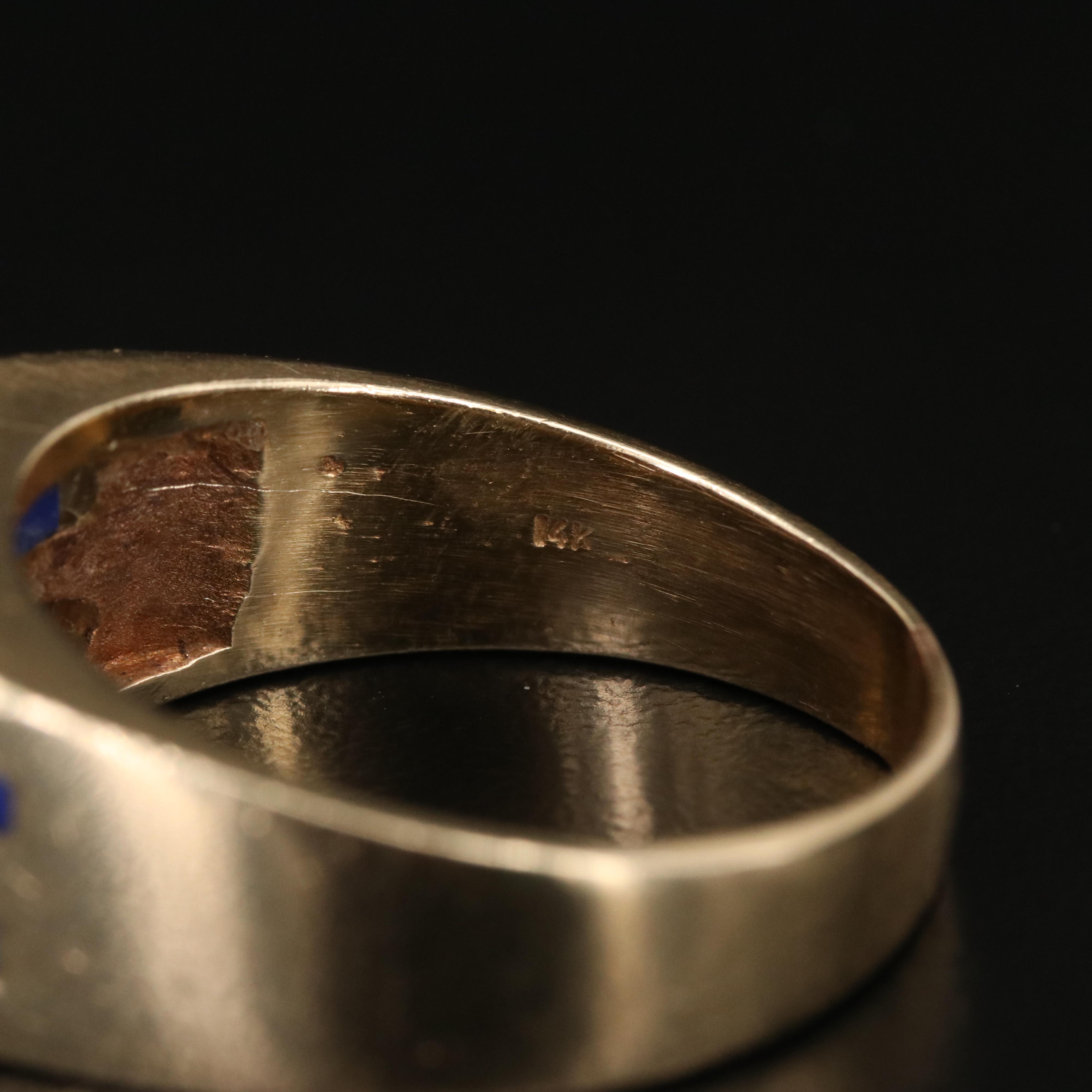 14K Lapis Lazuli Inlay Ring