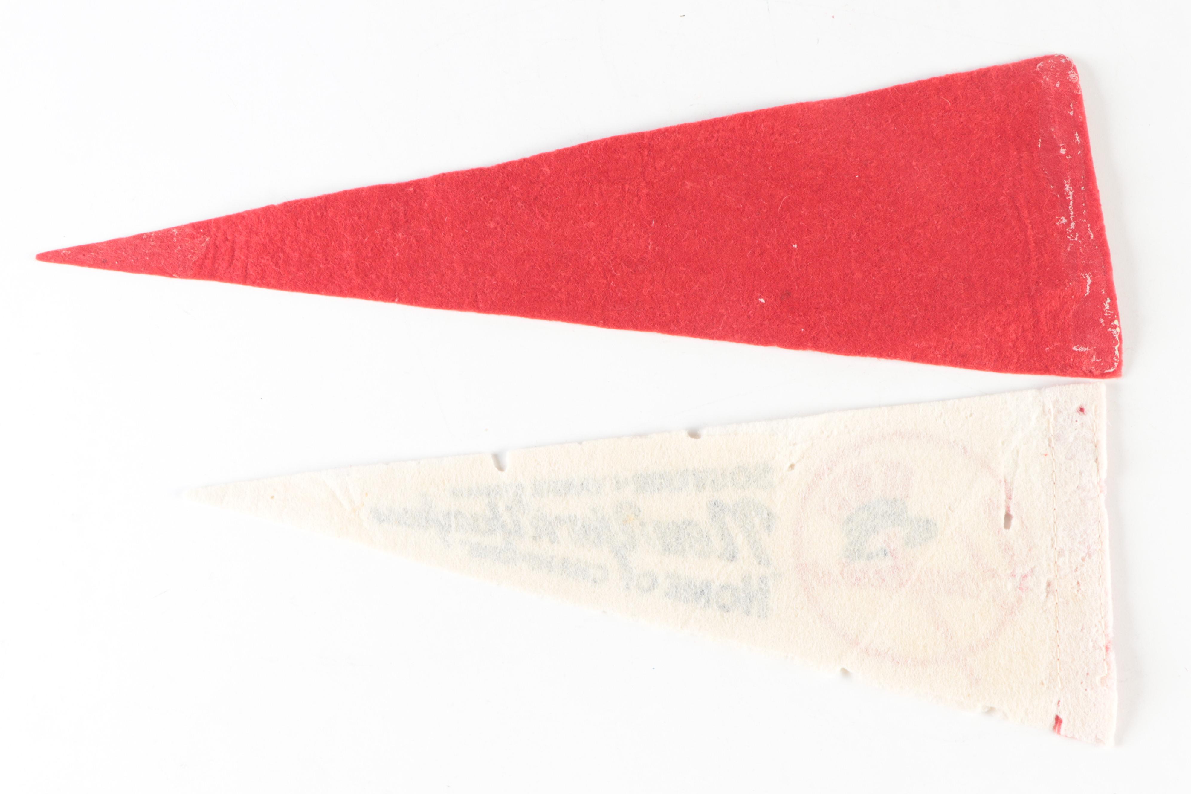 Baseball, Hockey Mini Felt Pennants With Yankees, Reds, Sabres, More, 1960s