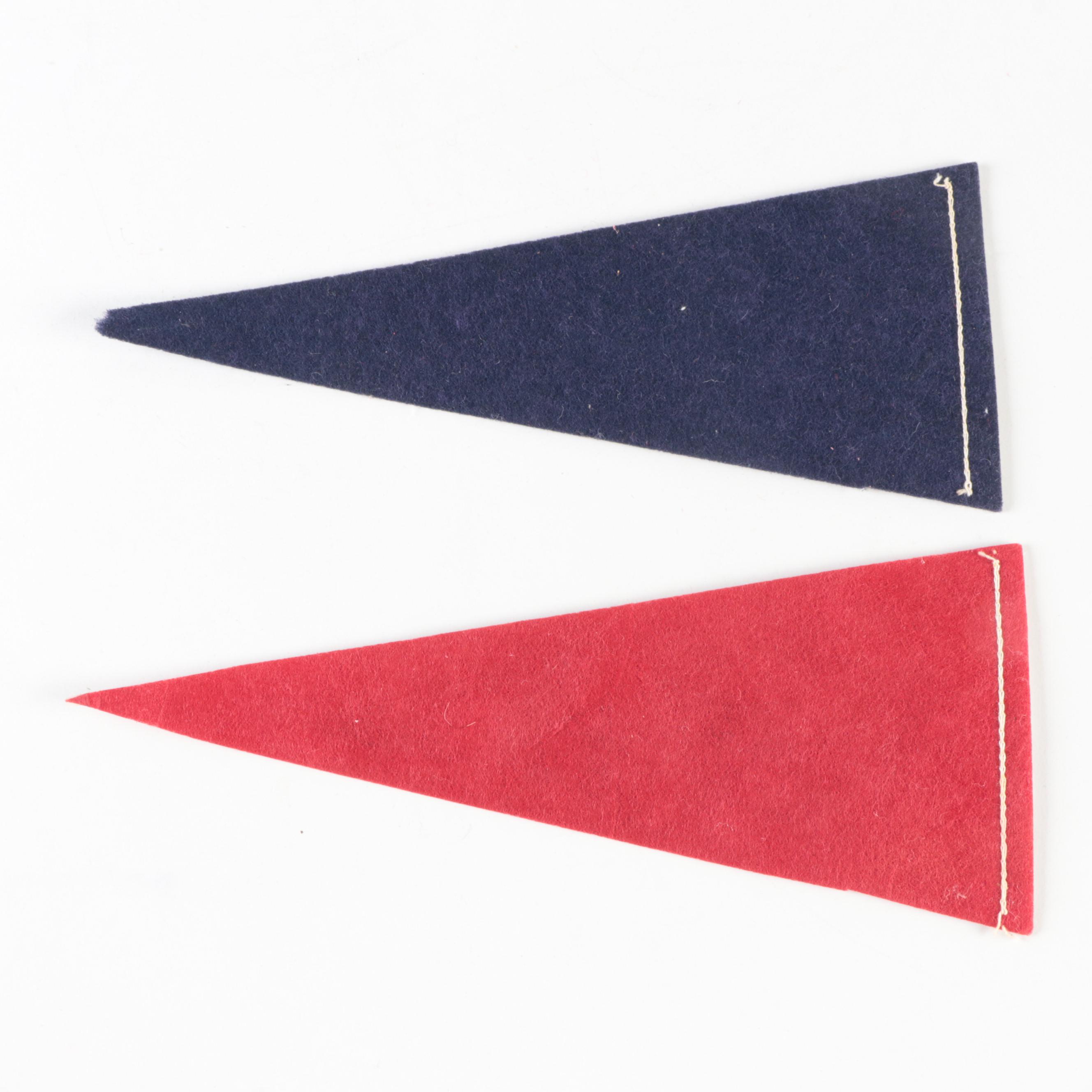 Baseball, Hockey Mini Felt Pennants With Yankees, Reds, Sabres, More, 1960s