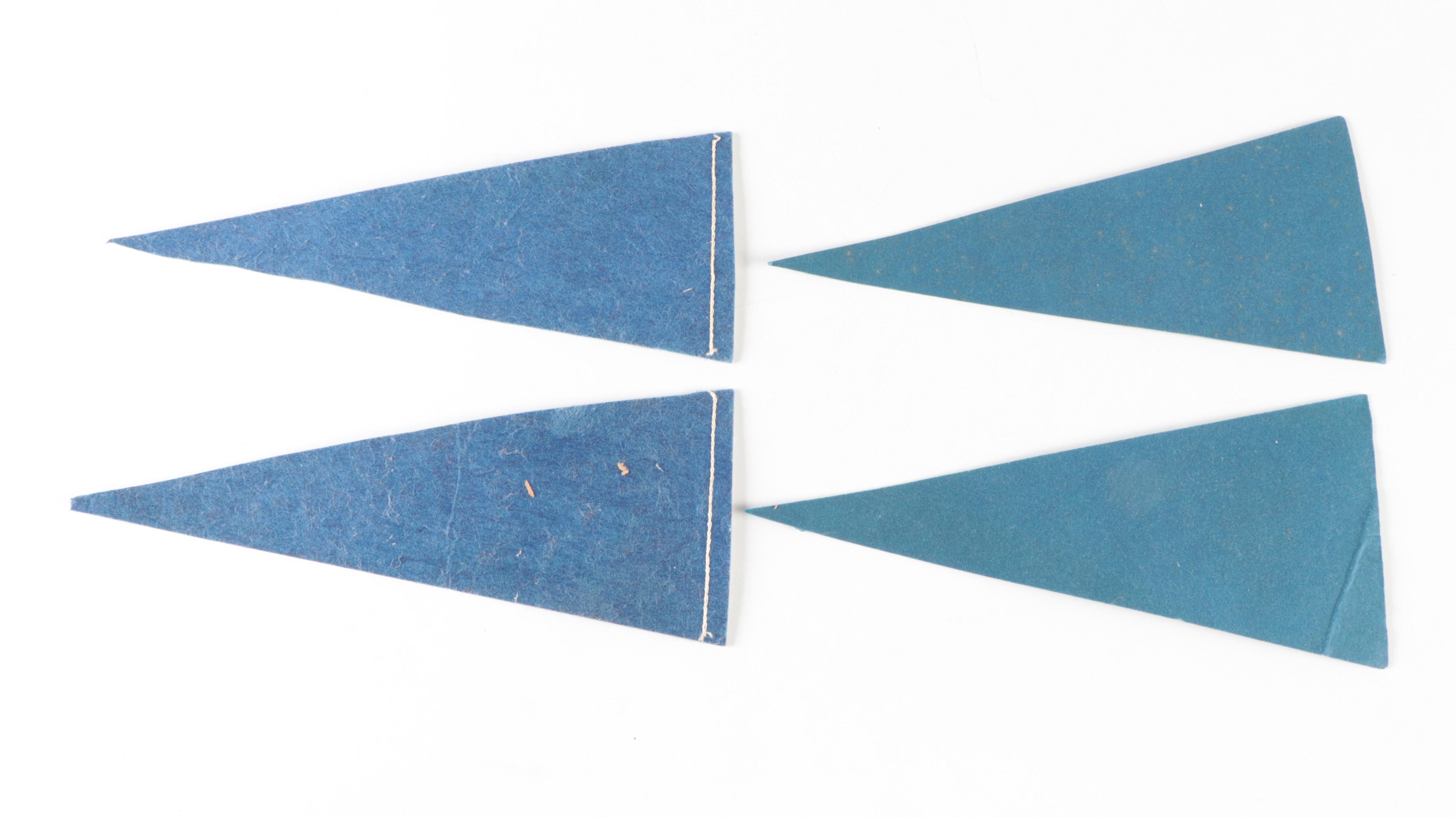 Baseball, Hockey Mini Felt Pennants With Yankees, Reds, Sabres, More, 1960s