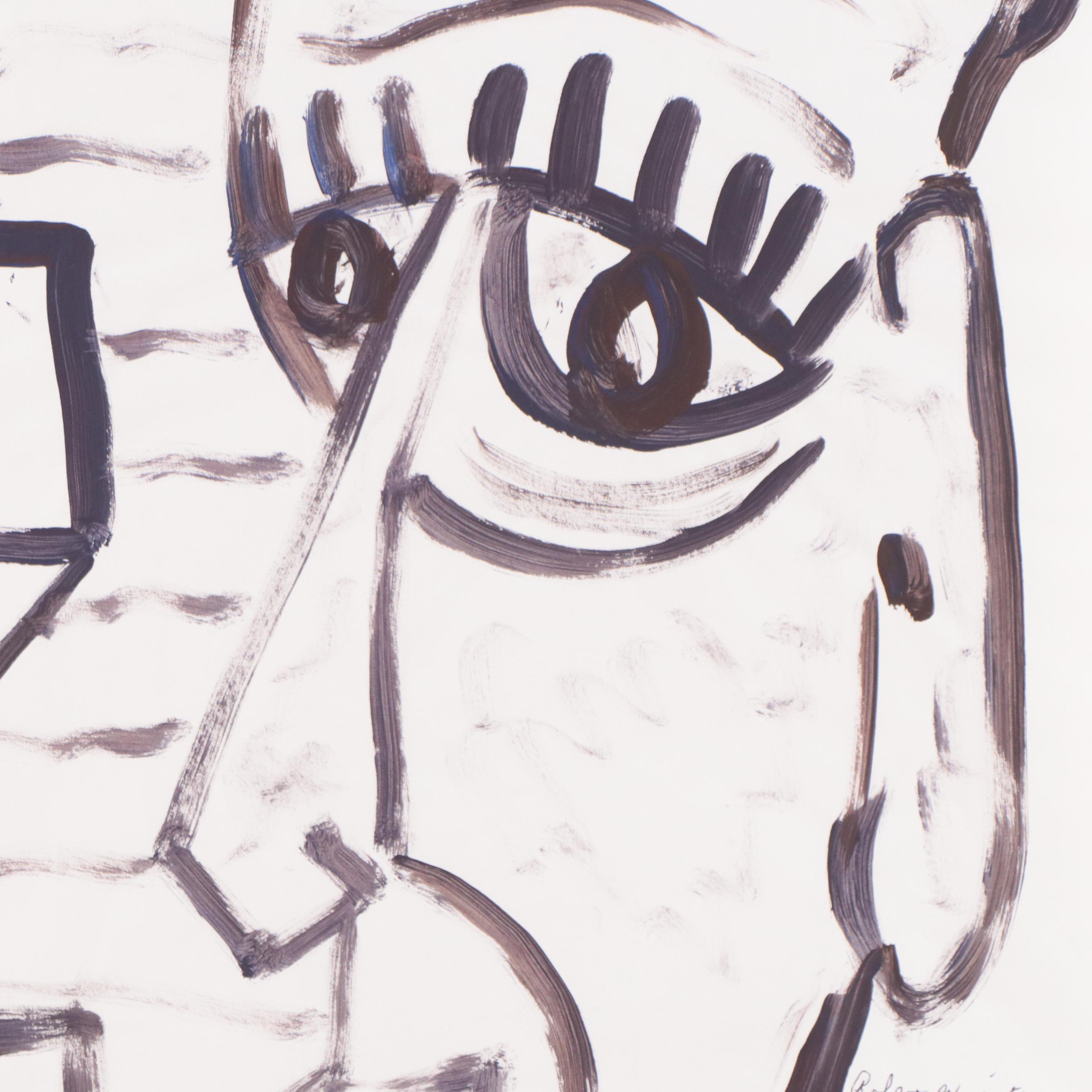 Robert Wright Figural Folk Art Acrylic Painting