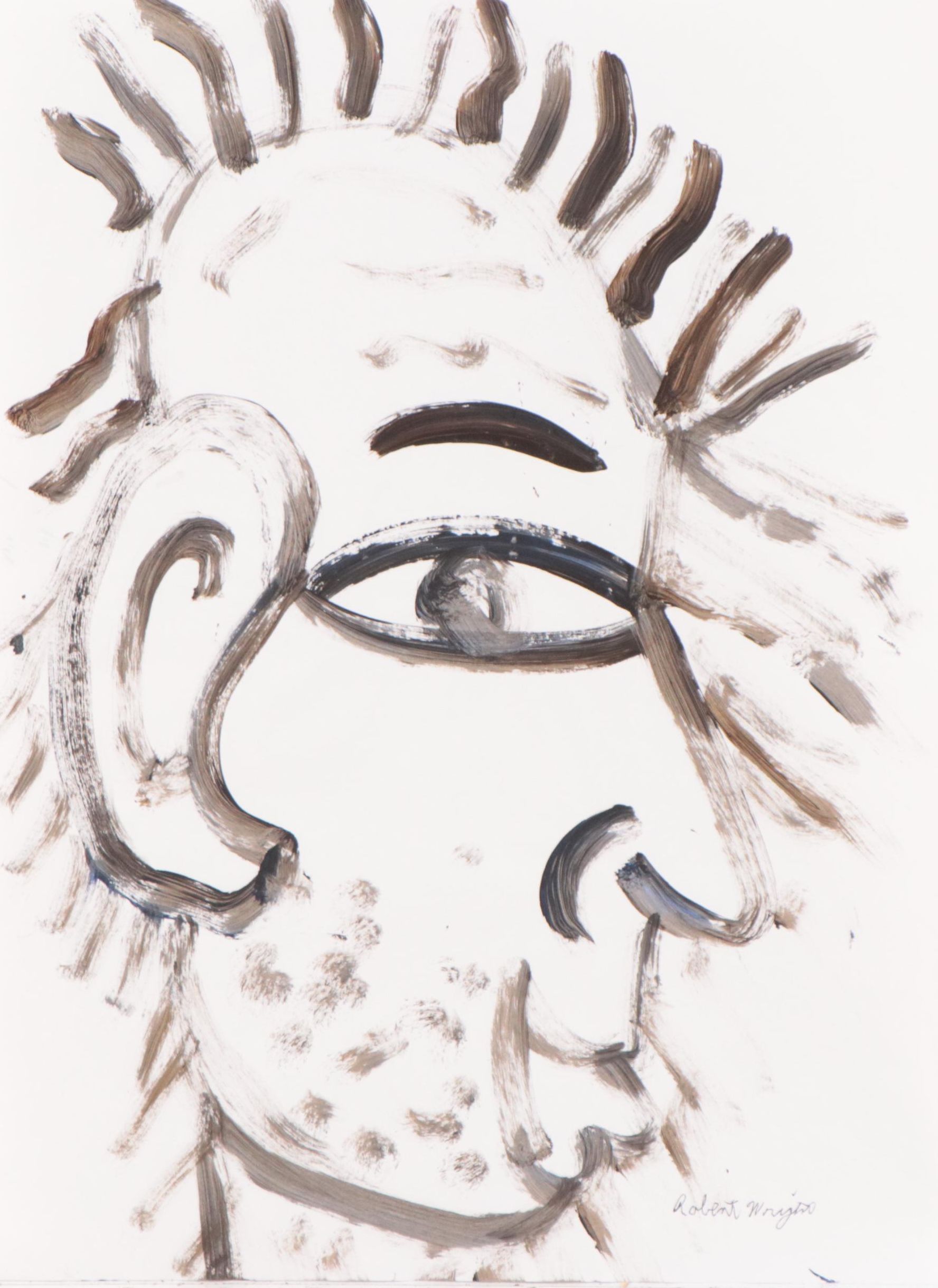 Robert Wright Figural Folk Art Acrylic Painting