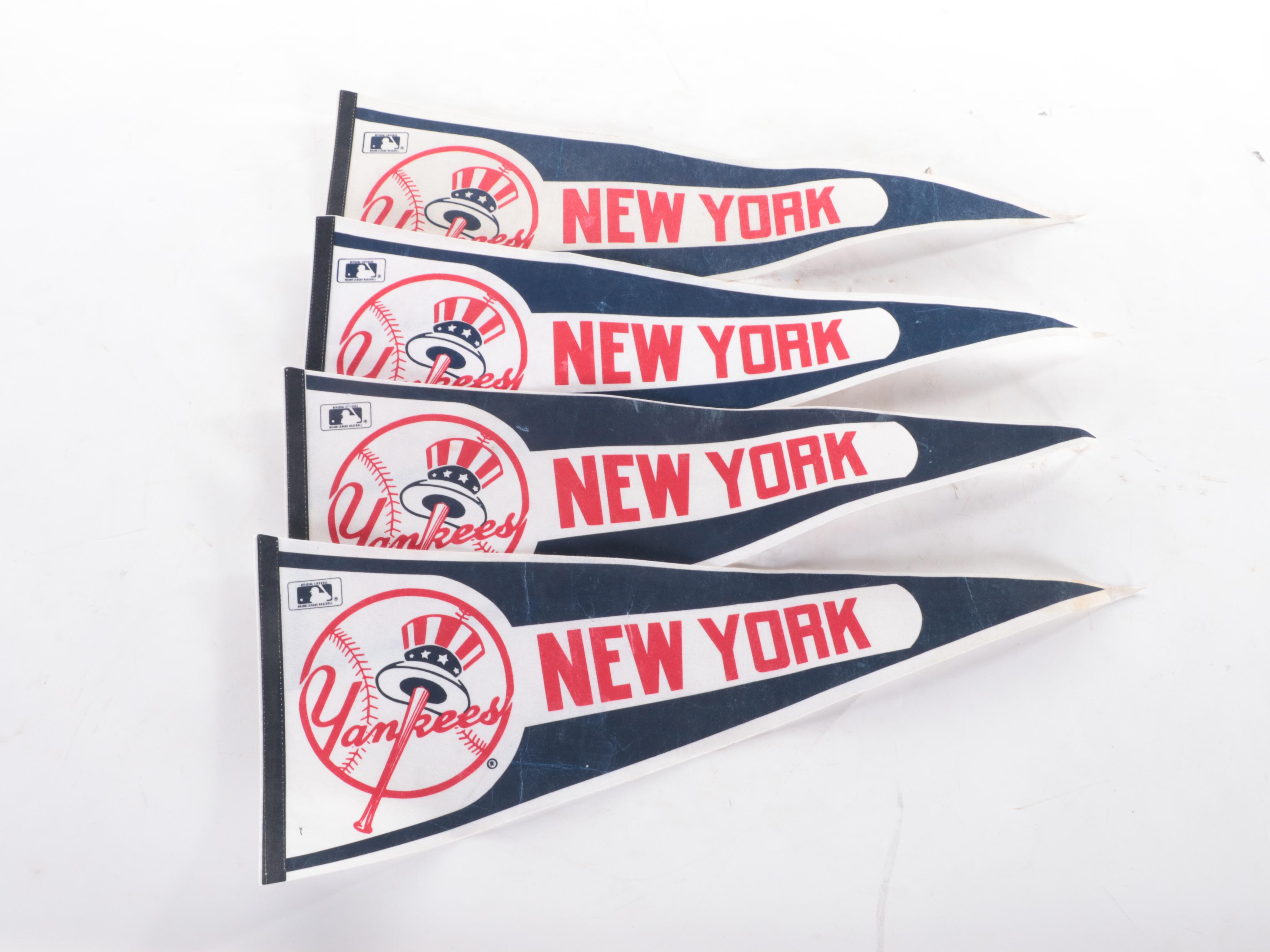 Baseball, Hockey Pennants With Yankees, Mets, Islanders, More, 1960s–1980s