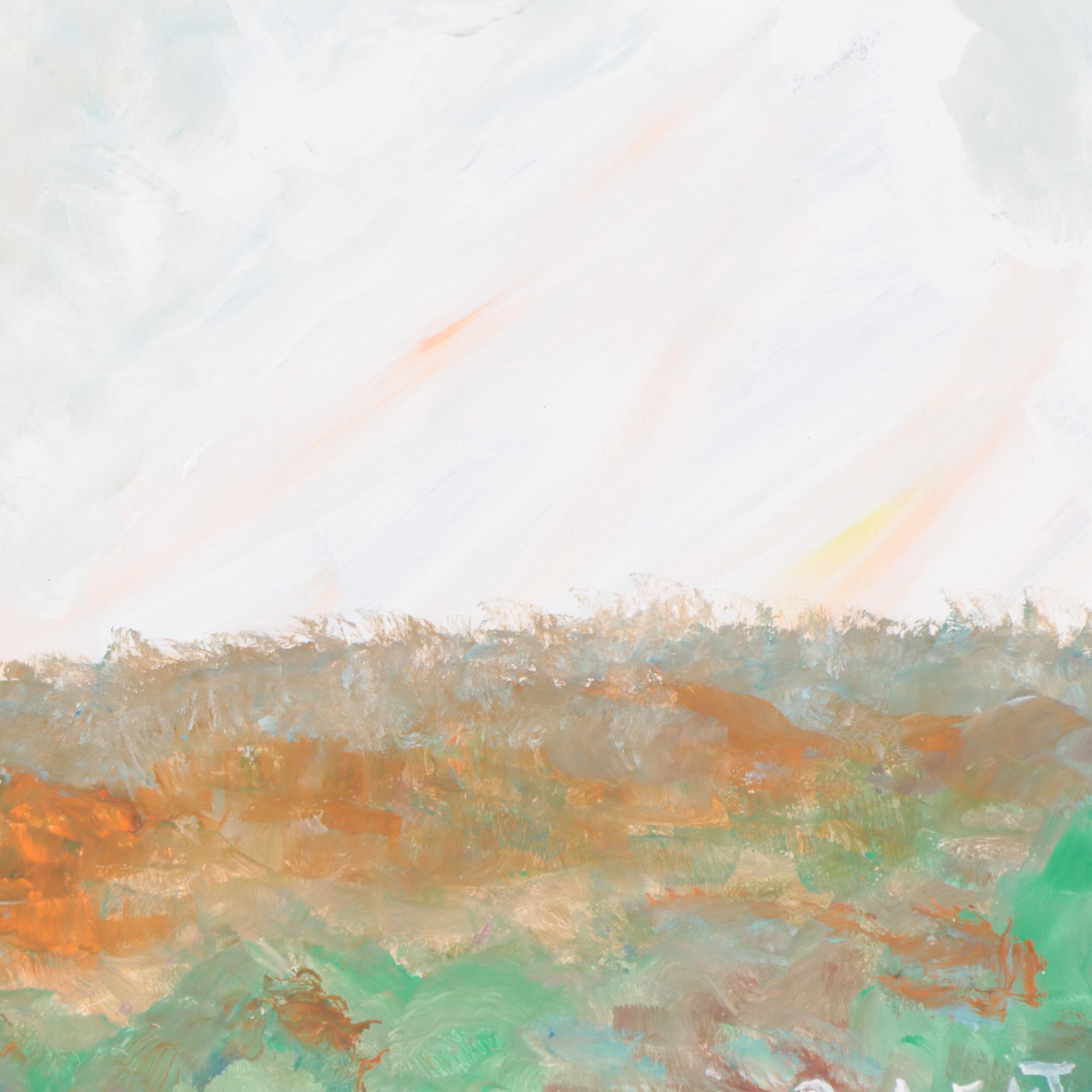 Robert Wright Landscape Folk Art Acrylic Painting