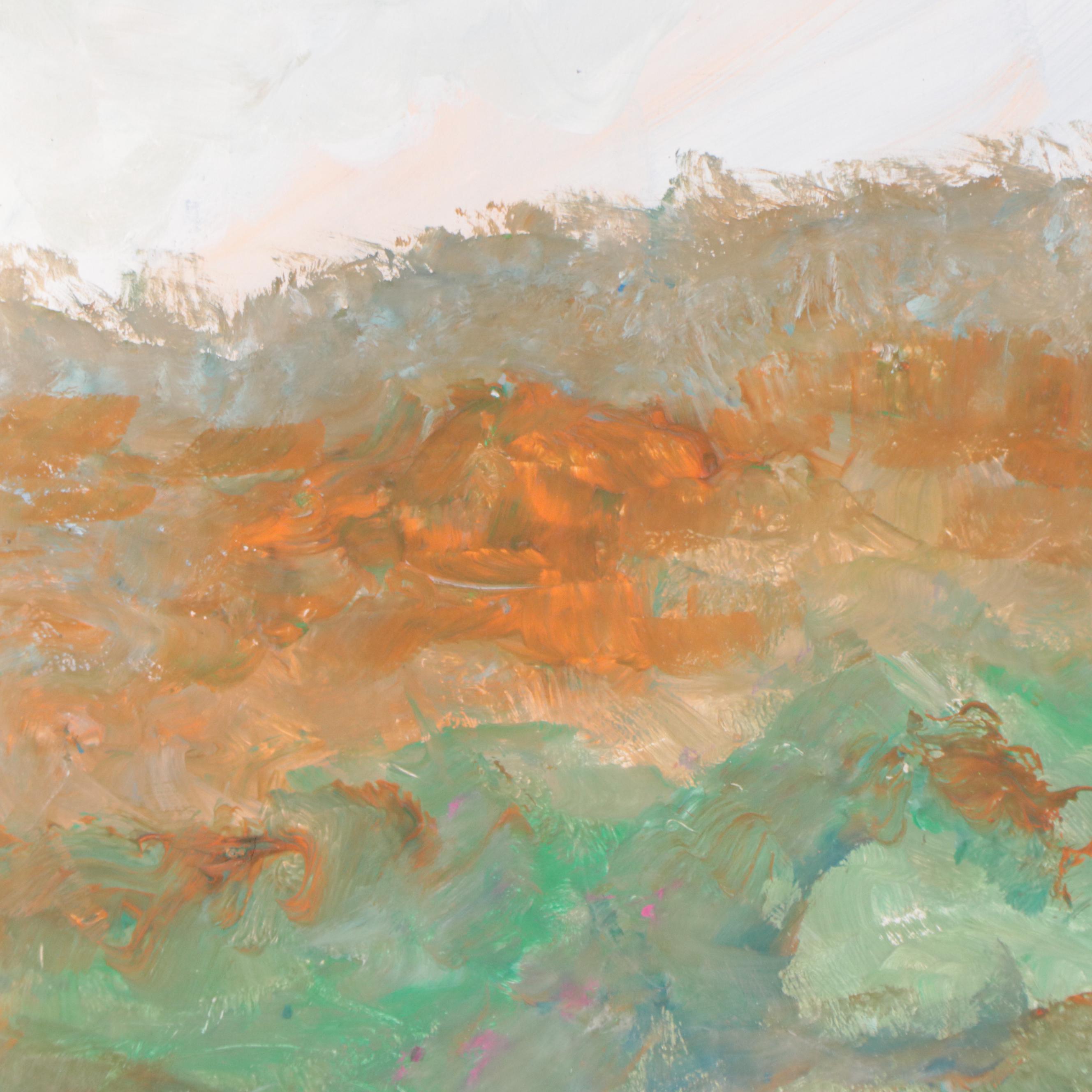 Robert Wright Landscape Folk Art Acrylic Painting