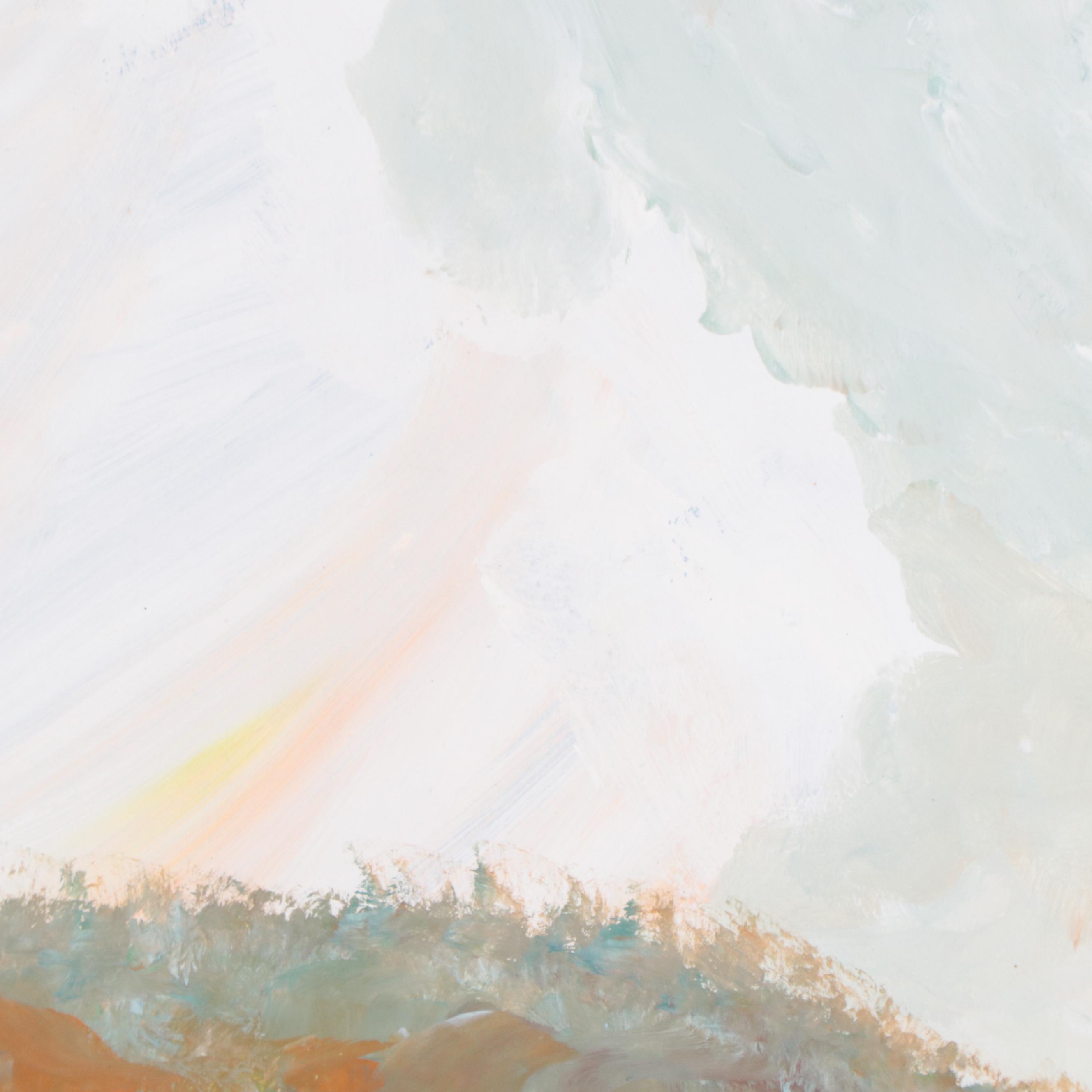 Robert Wright Landscape Folk Art Acrylic Painting